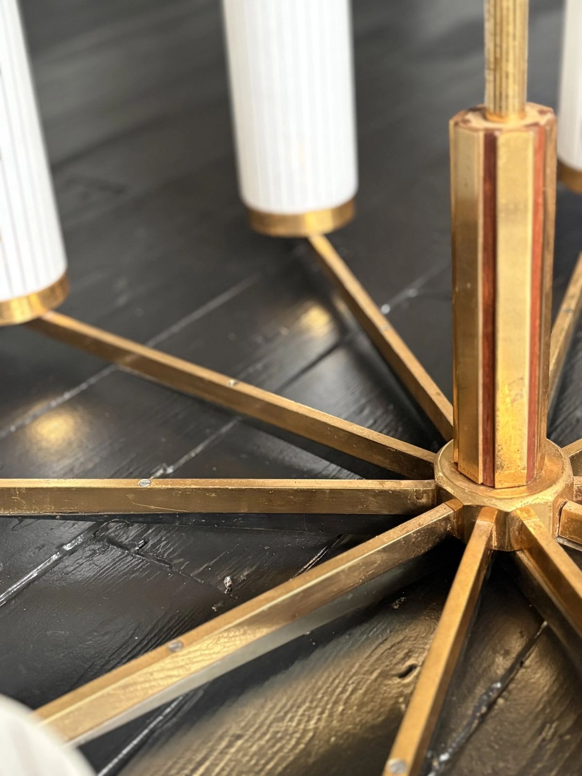 Beautifully Patinaed Ten Arm Stilnovo Chandelier, Italy Circa 1963 photo furniture