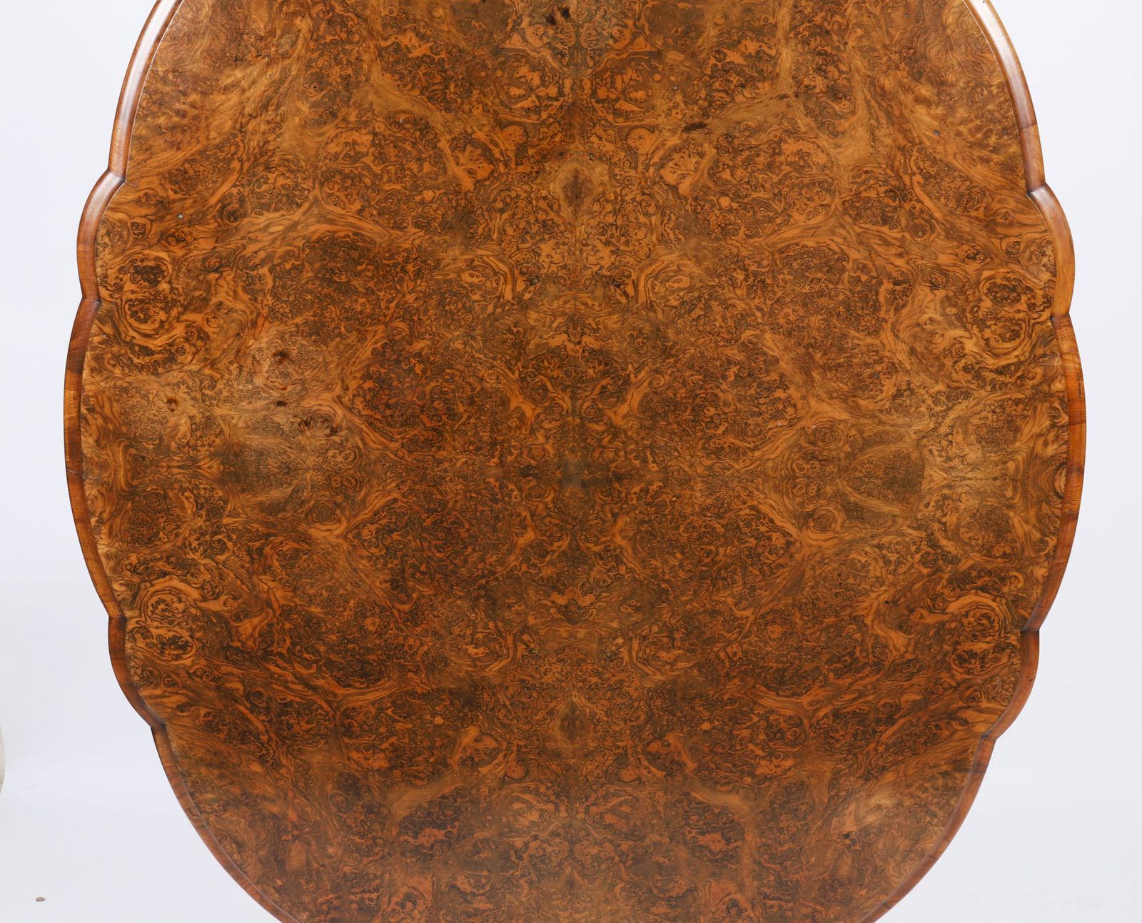 Furniture Antique Burr Walnut Oval Tilt Top Loo Dining Table Circa 1860 19th Century photo