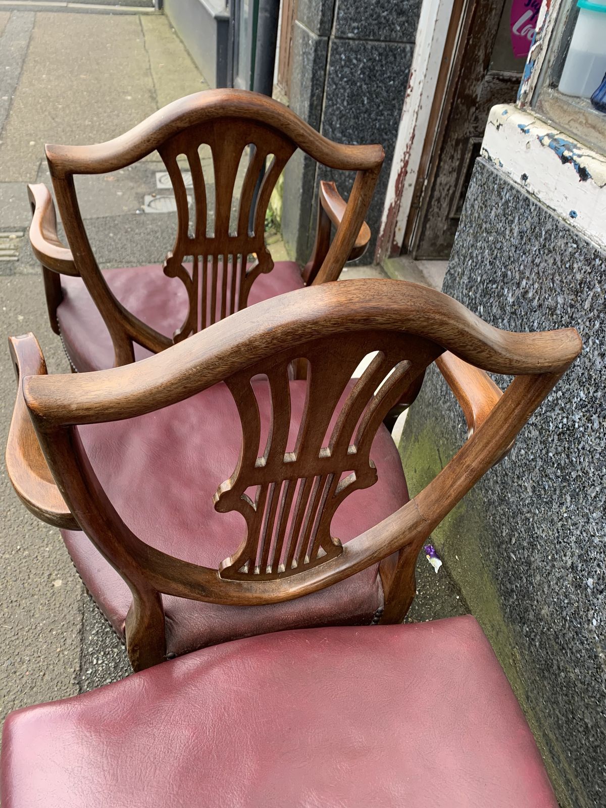Furniture Set Of 8 Hepplewhite Style Dining Chairs 6 Chairs 2 Carvers photo