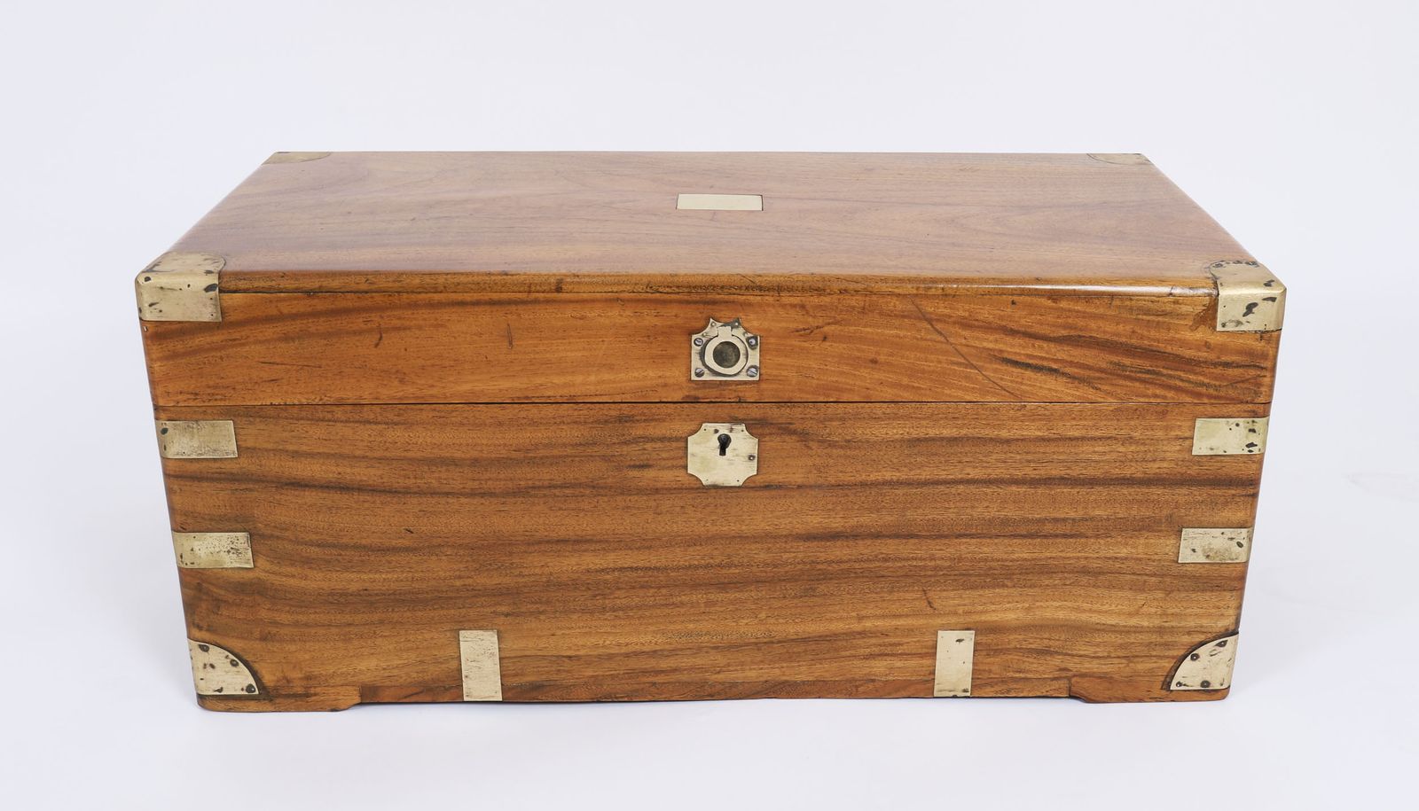 Petit Military Campaign Camphorwood Trunk Coffer Early19th C photo for sale