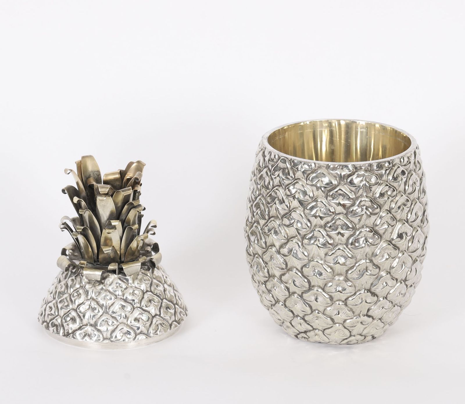 Vintage Wmf German Silver Plated Pineapple Ice Bucket Circa 1960 photo vinterior
