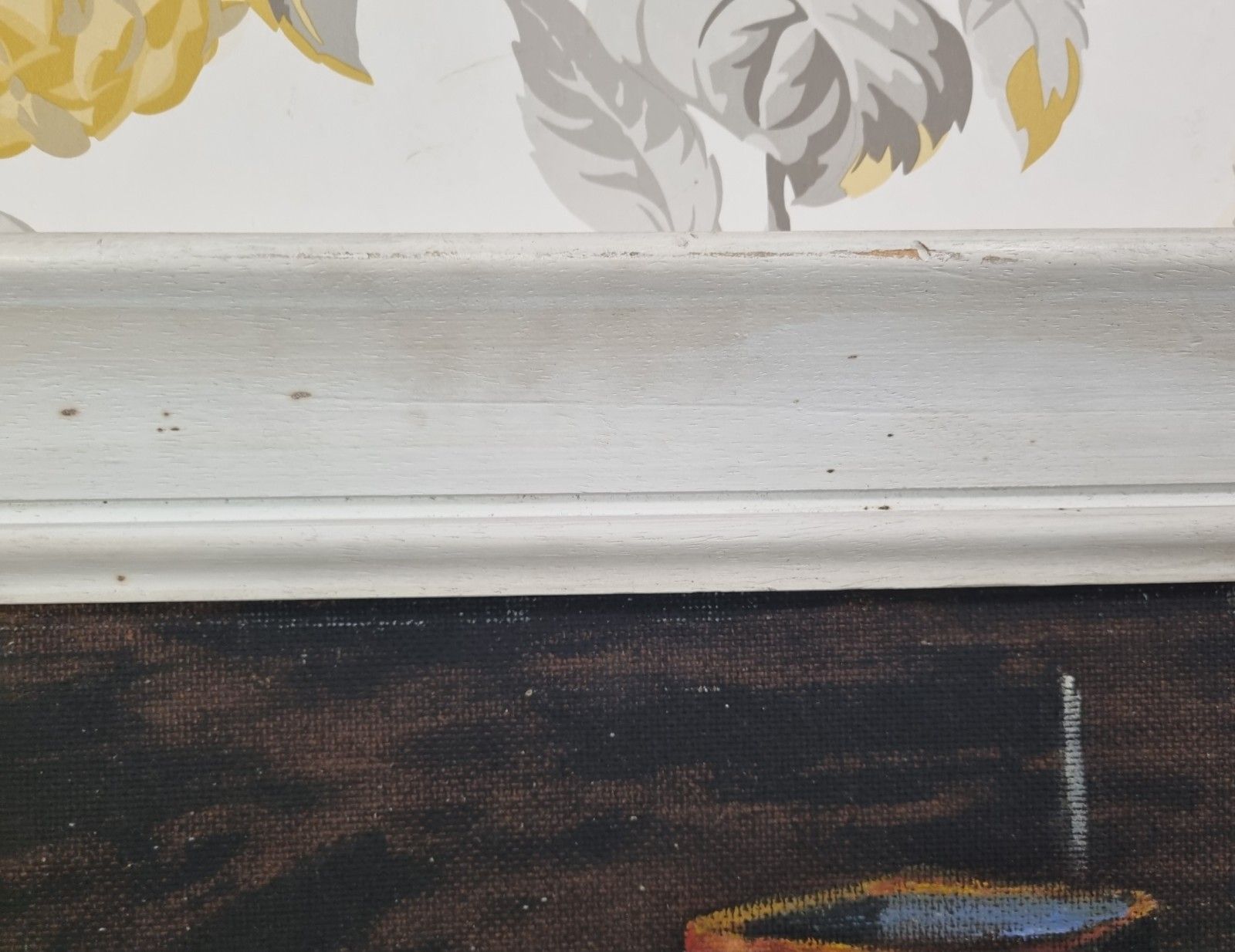 Vintage Framed Still Life Arcylic Painting On Board Bowl Pots Signed Mid Century photo vintage
