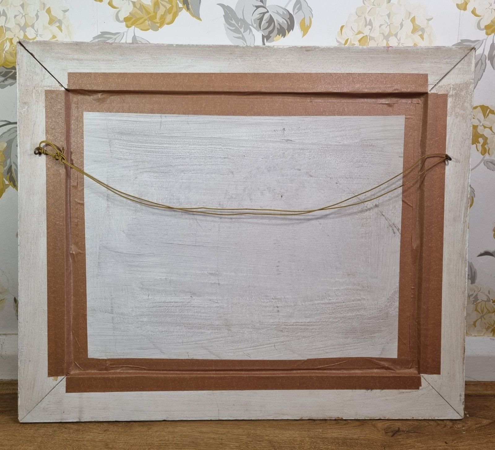 photo vintage Vintage Framed Still Life Arcylic Painting On Board Bowl Pots Signed Mid Century
