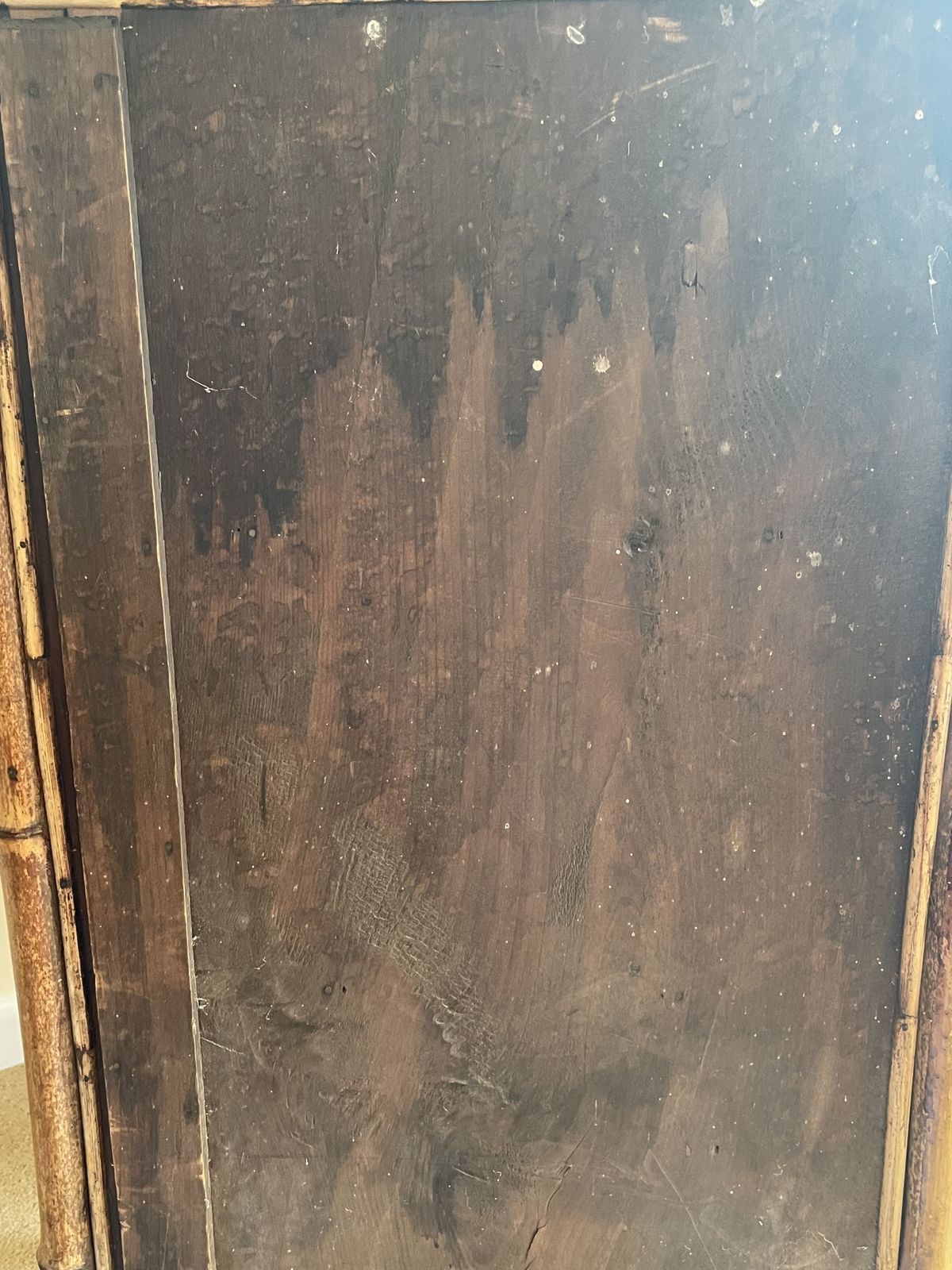 Bamboo And Rattan Early 20th Century Cabinet Oriental Chinoiserie photo 395.0