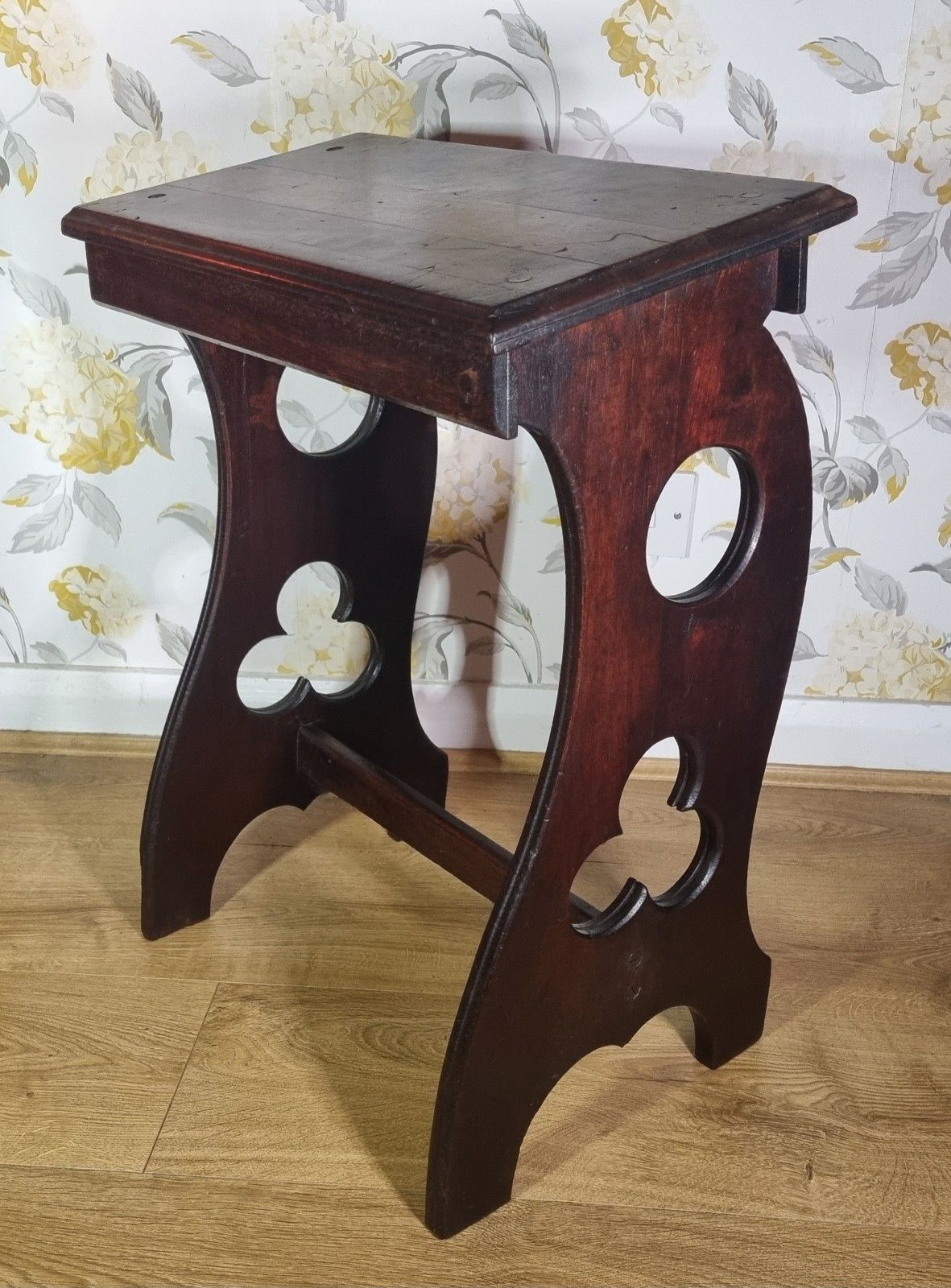 Antique Mahogany Organist Pianist Stool Sloped Church Book Stand Arts & Crafts