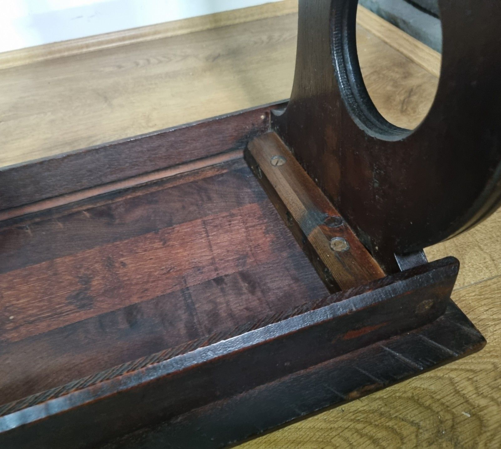 165.0 Antique Mahogany Organist Pianist Stool Sloped Church Book Stand Arts & Crafts photo