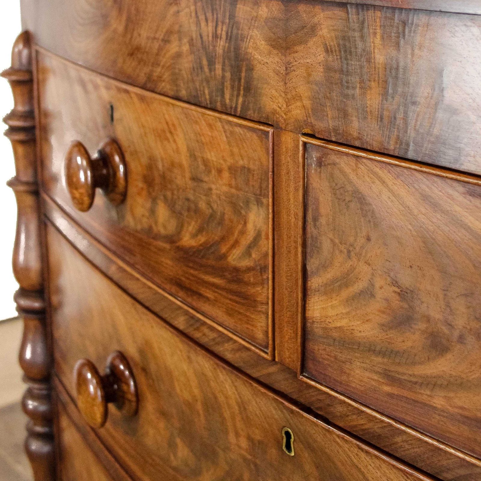 photo for sale Antique Victorian Mahogany Bow Front Chest Of Drawers | Antique Storage | Bedroom Drawers | Antique Chest Of Drawer