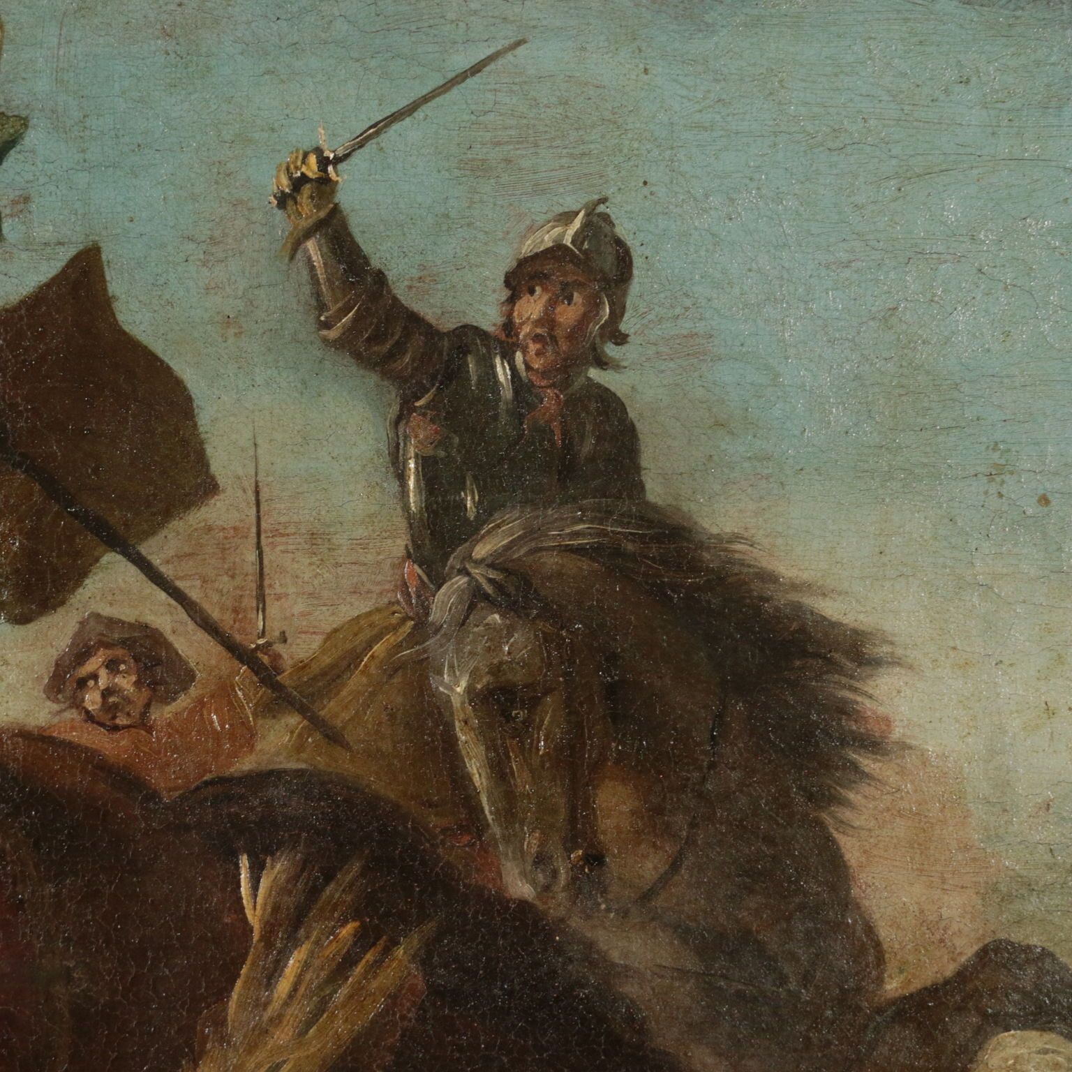 Battle Scene Oil On Canvas 17th Century photo 1700.0