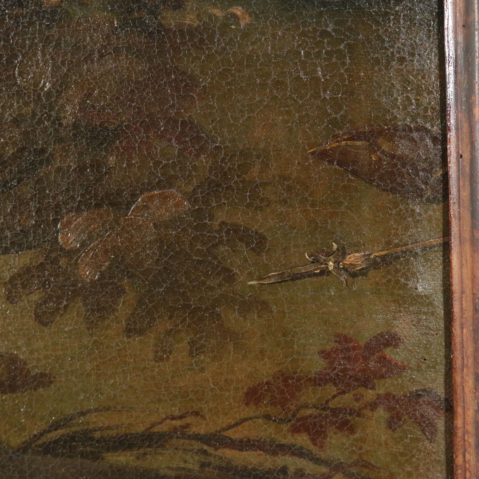 Battle Scene Oil On Canvas 17th Century photo vintage
