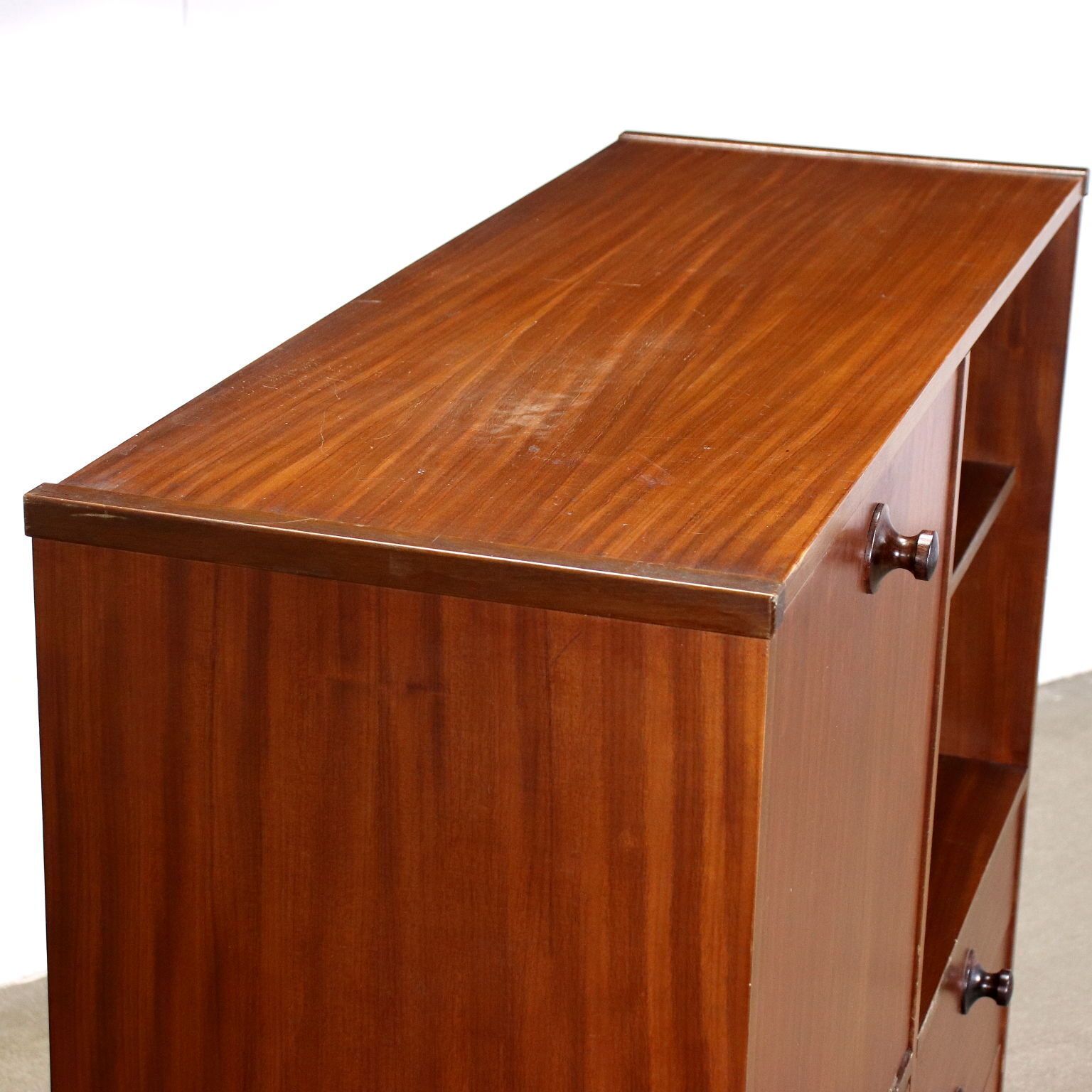Highboard Metal Mahogany Veneer Italy 1960s photo Furniture