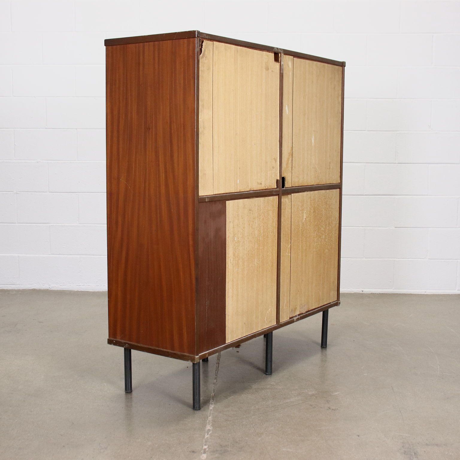 photo for sale Highboard Metal Mahogany Veneer Italy 1960s