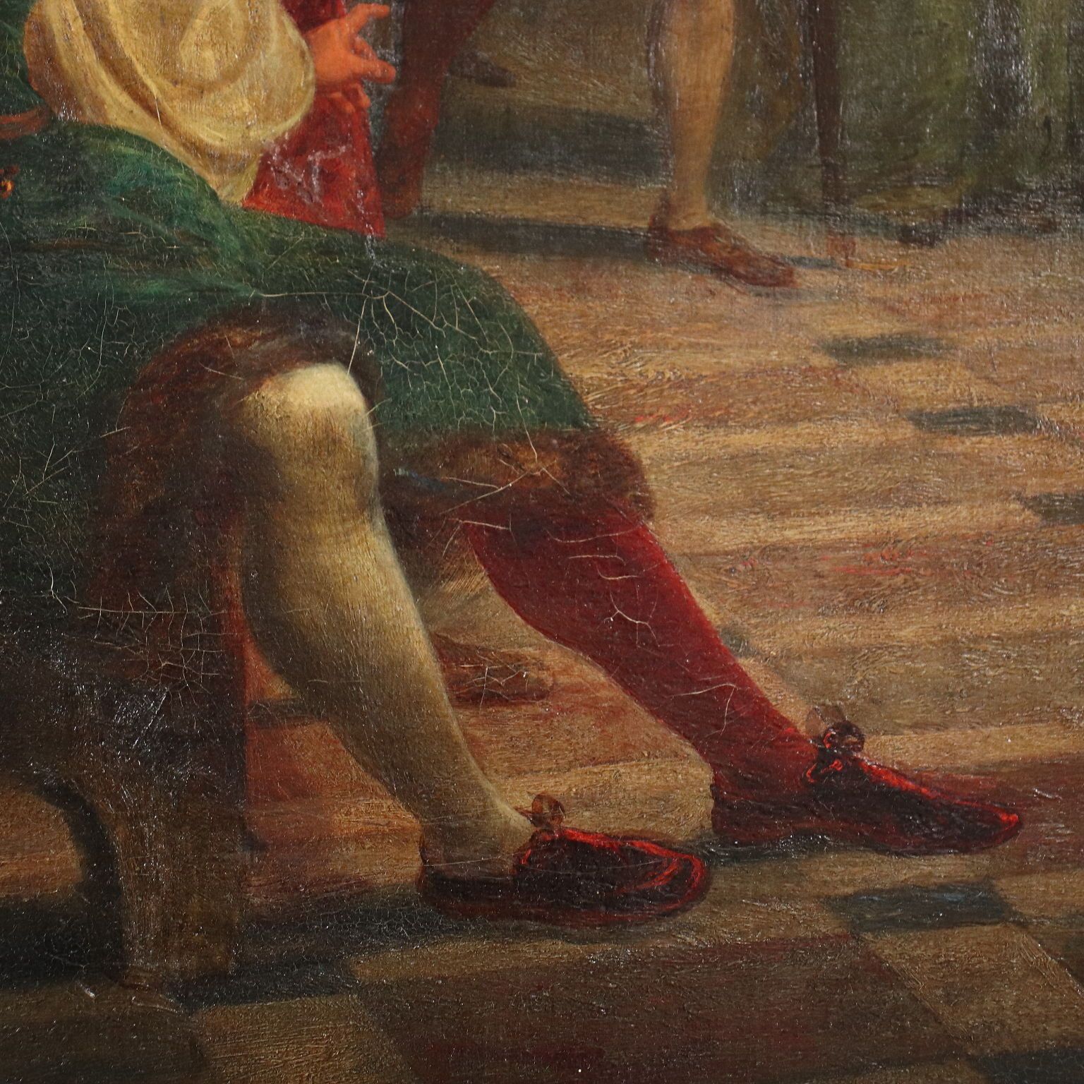 Antique Painting Historical Subject Oil On Canvas Italy XIX Century photo Art