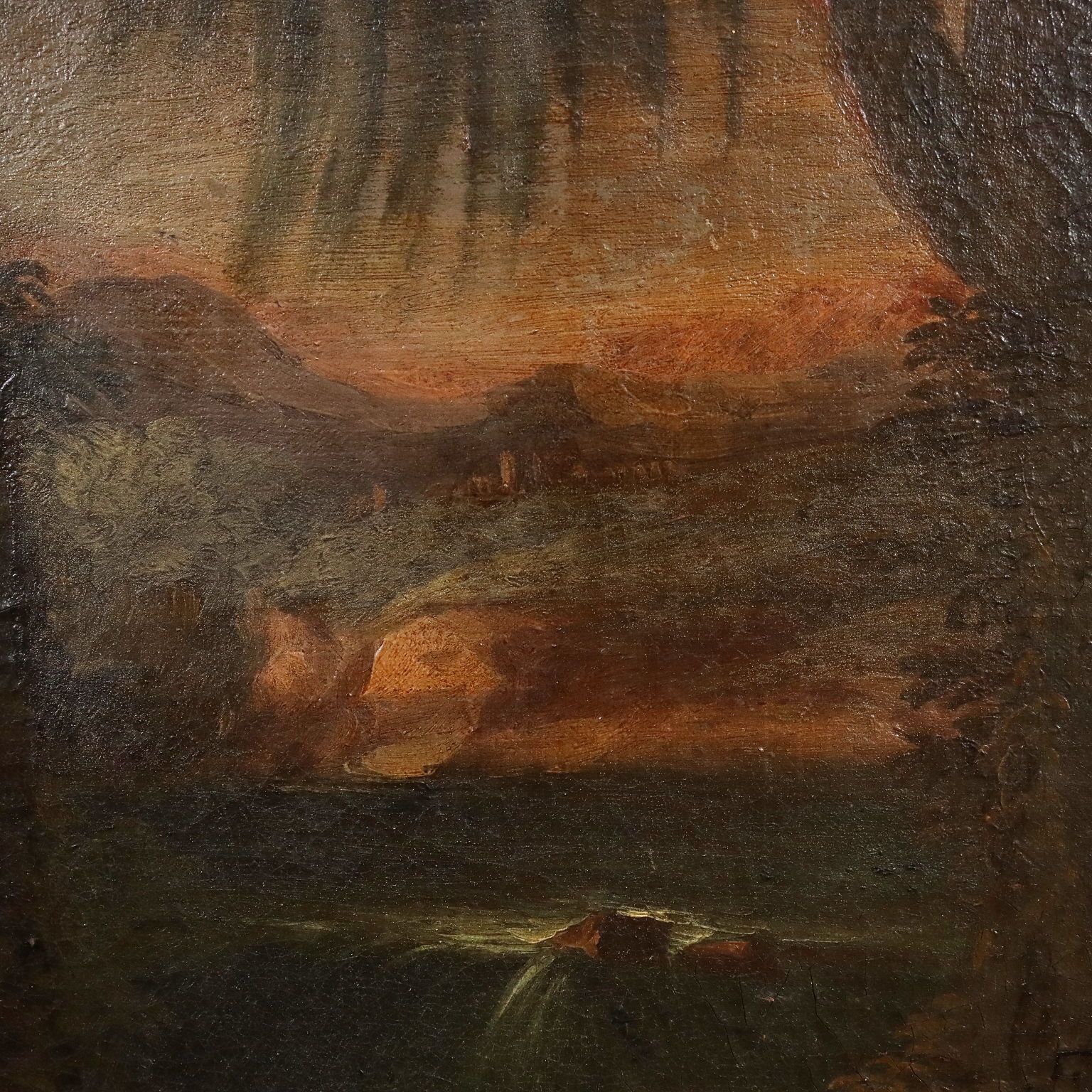 Rest On The Flight Into Egypt Oil On Canvas XVIII XIX Century photo vinterior
