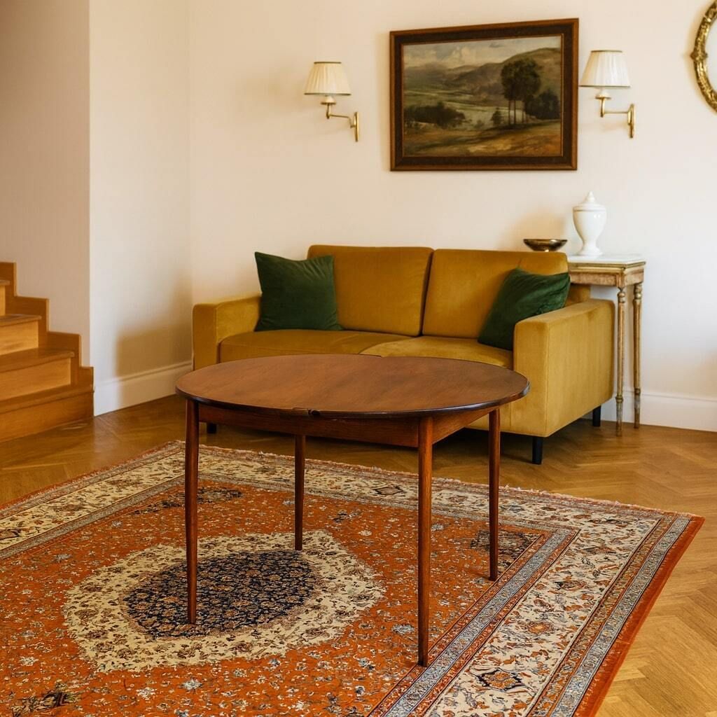 Vintage Round Game Table Design Exotic Wood Italy 1960s photo furniture