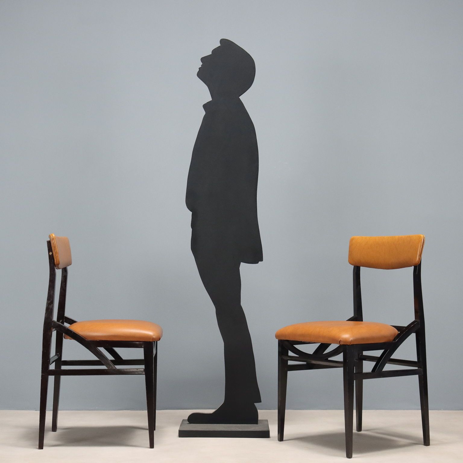 Vintage Chairs Leatherette Painted Beech Design Italy 1960s photo furniture