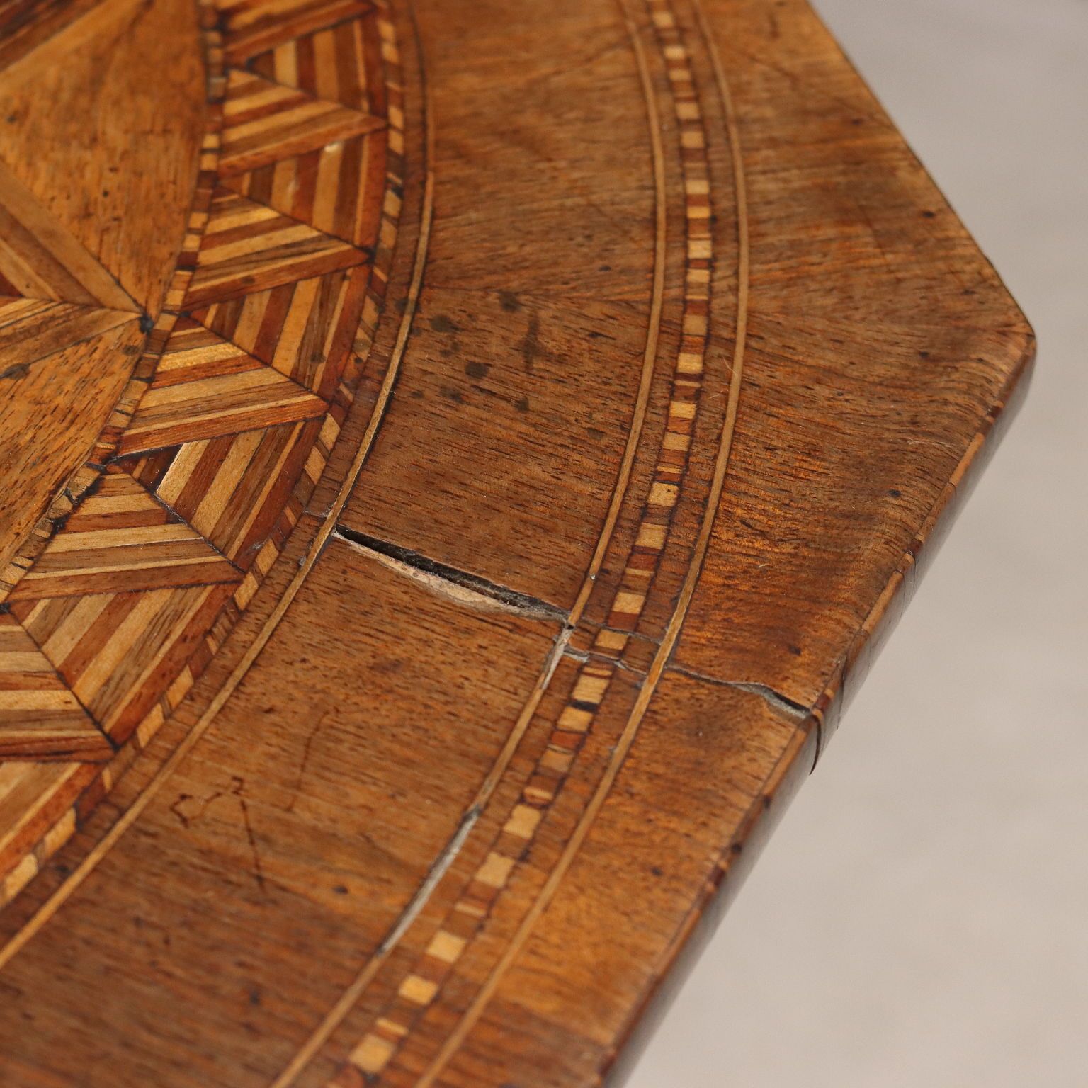 Antique Small Table Rolo Walnut Inlays Italy XIX Century photo vinterior