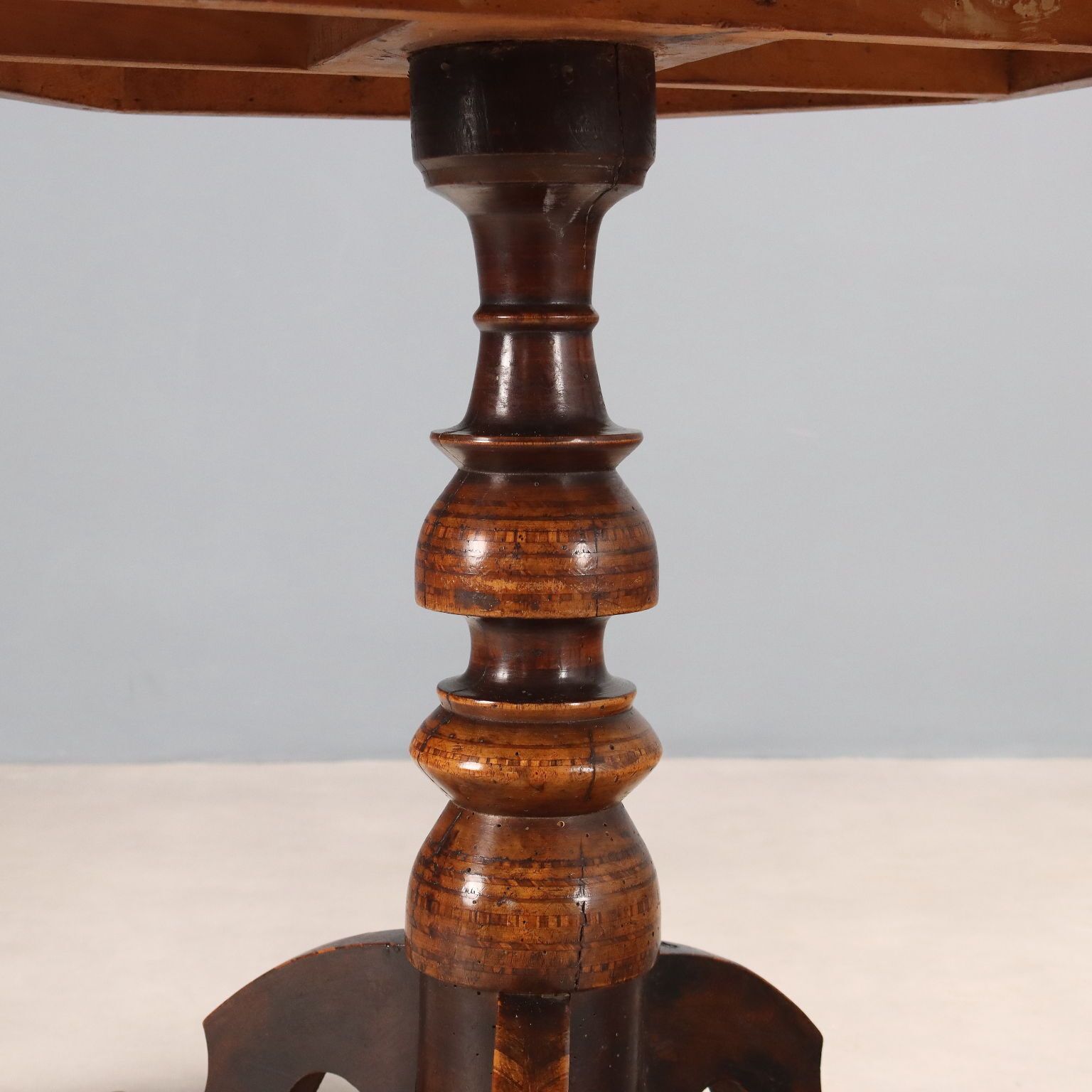 Antique Small Table Rolo Walnut Inlays Italy XIX Century photo vintage