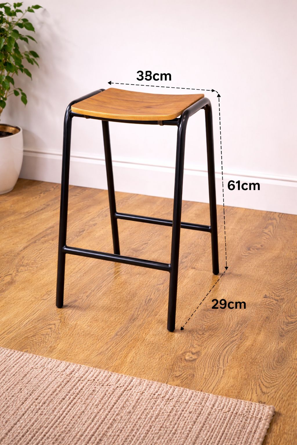 Vintage Restored Classroom Stools, Set Of 2, Industrial Metal & Wood photo furniture