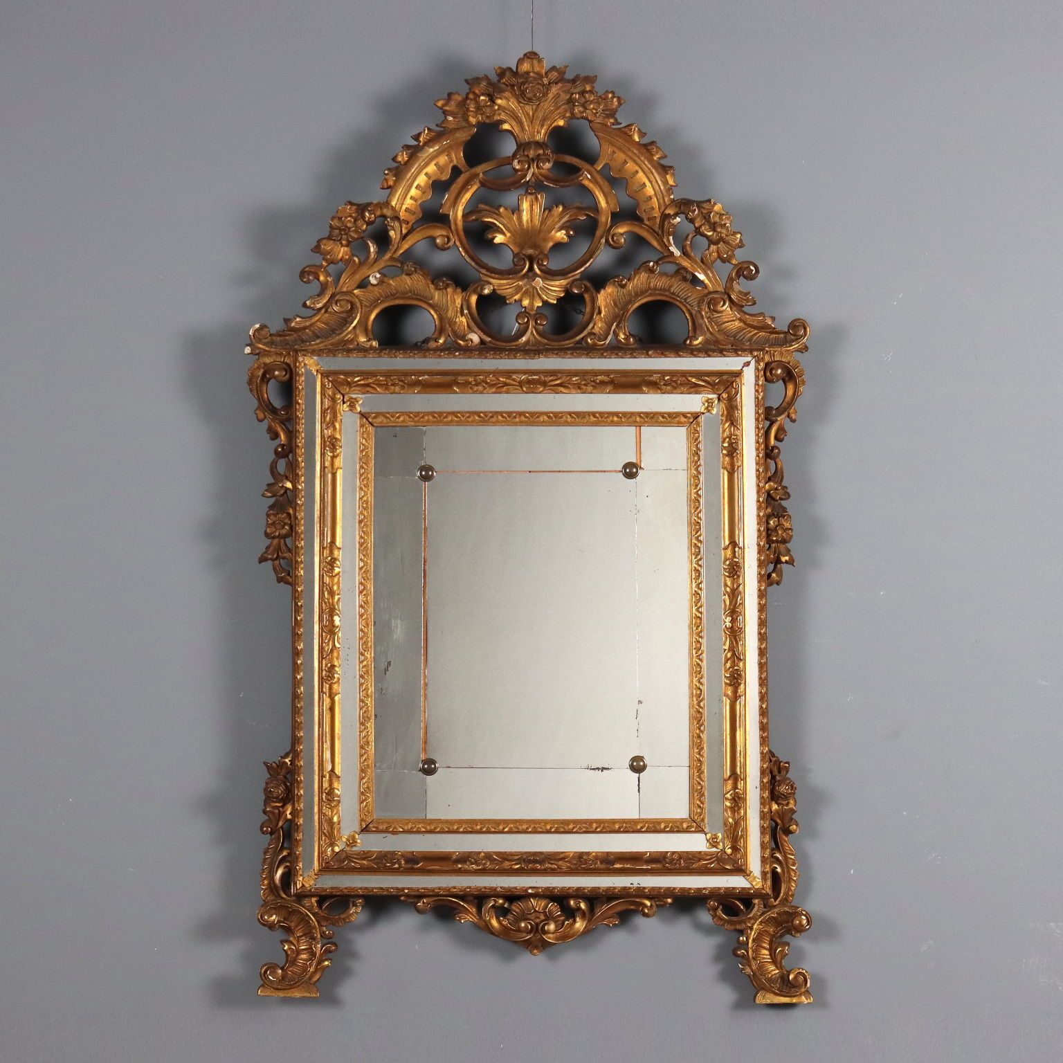 Mirror Baroque Style Carved Wood Italy XIX Century