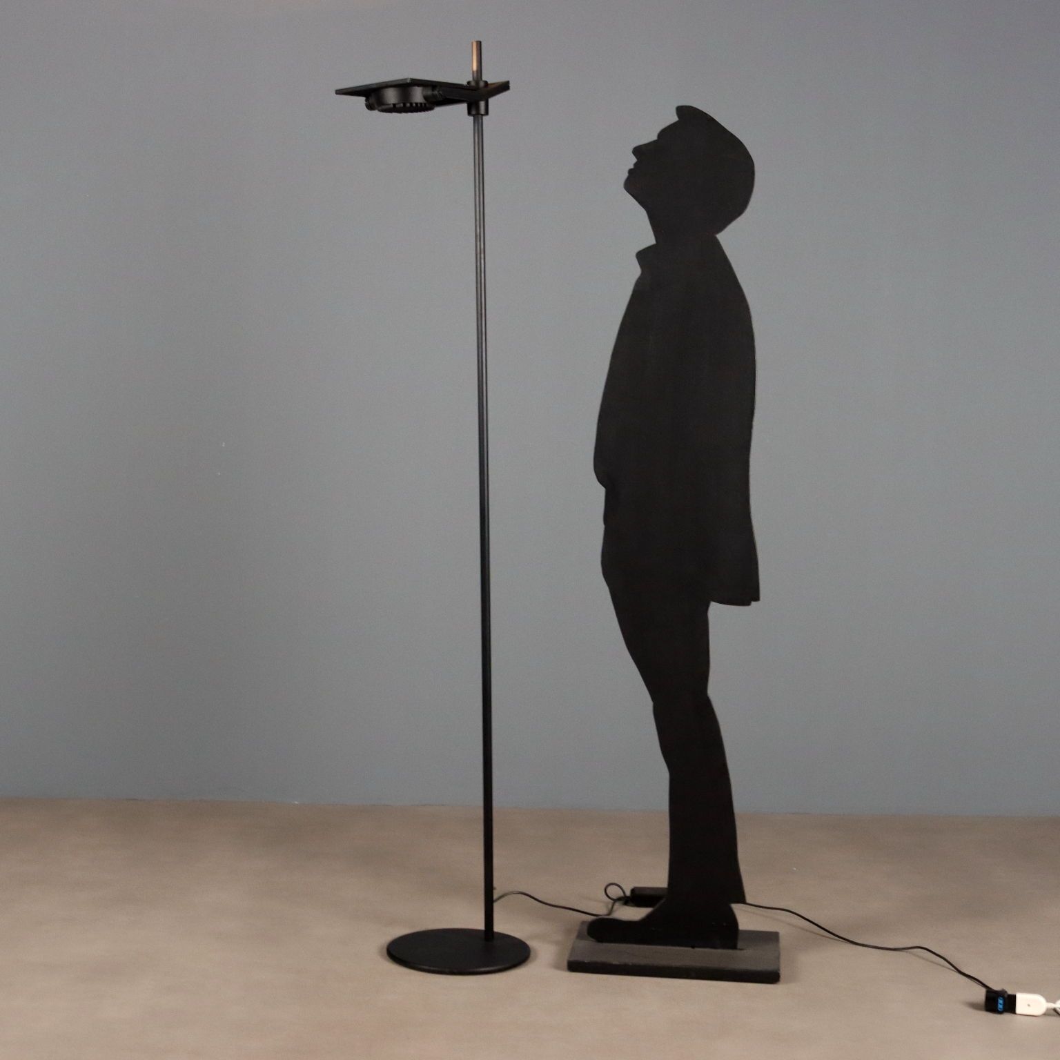 Vintage Floor Lamp Lacquered Metal Design Italy 1980s photo furniture