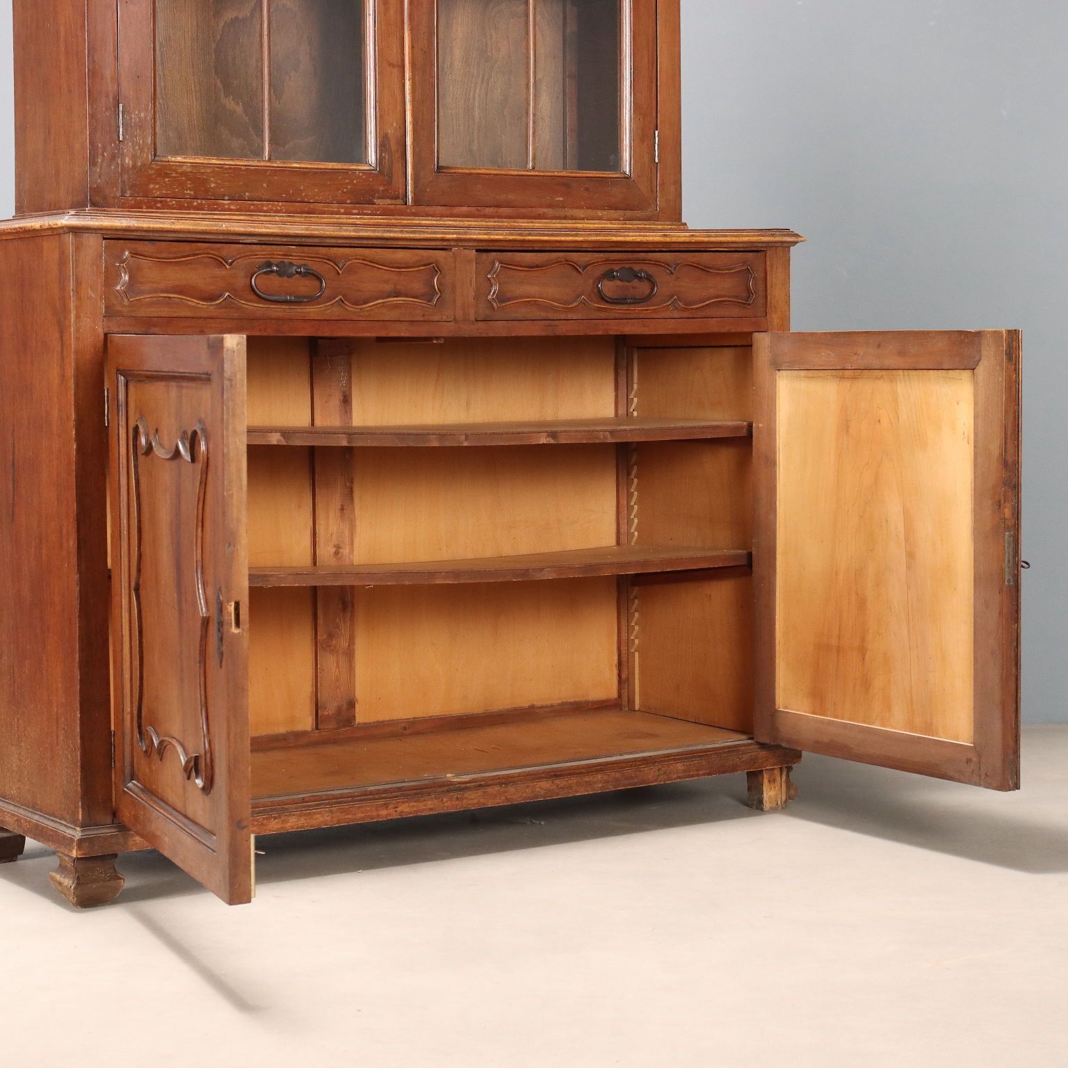 Antique Cupboard Walnut Veneer Italy XX Century photo 640.0