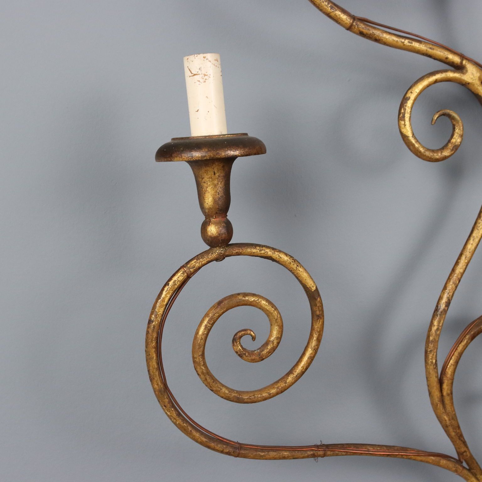 Antique Wall Lamps Gilded Iron 8 Lights Italy XX Century photo 1180.0