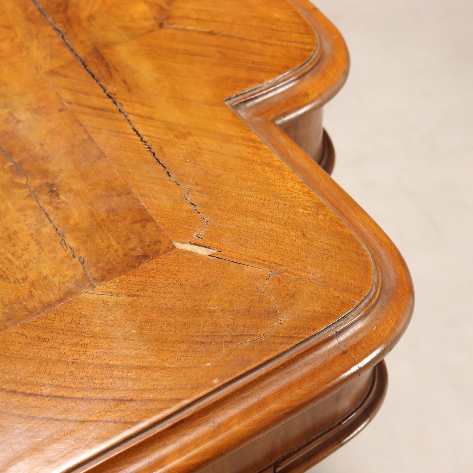 photo furniture Small Antique Table Umbertino Walnut Italy XIX Century