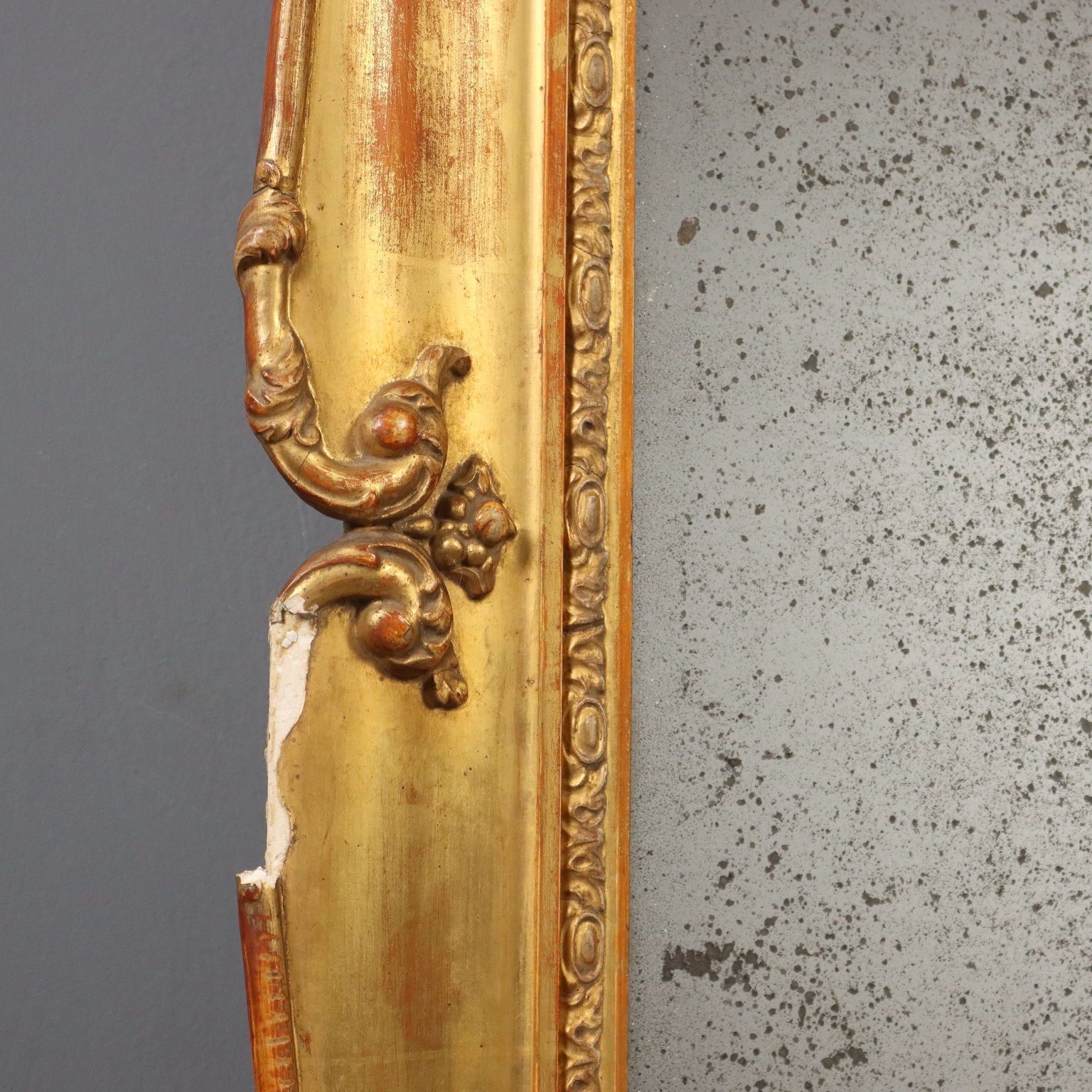Anrique Mirror Carved Wood Italy XIX Century photo vinterior
