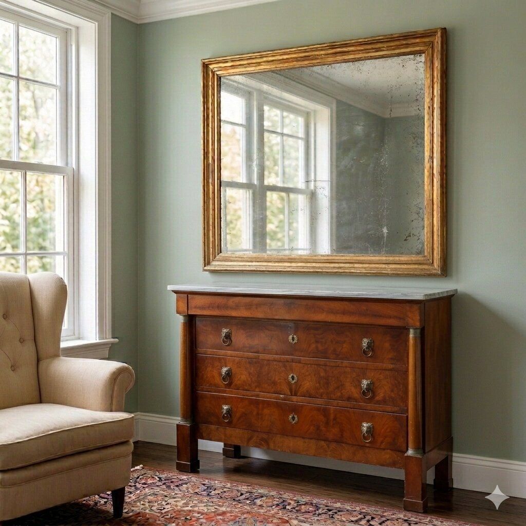 Antique Mirror Lacquered Gilded Wood Italy XIX Century photo furniture