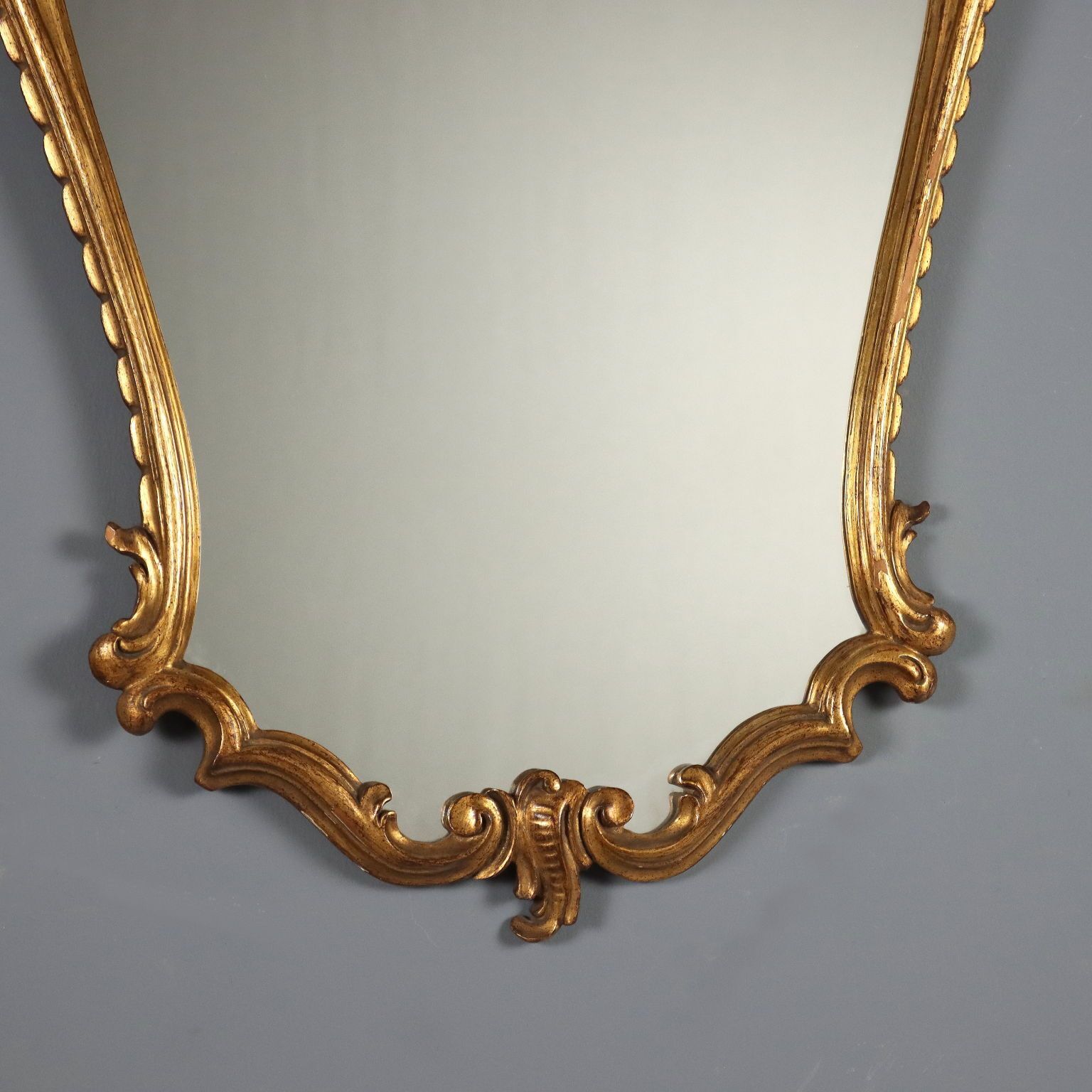 Antique Mirror Carved Gilded Wood Italy Early XX Century photo buy