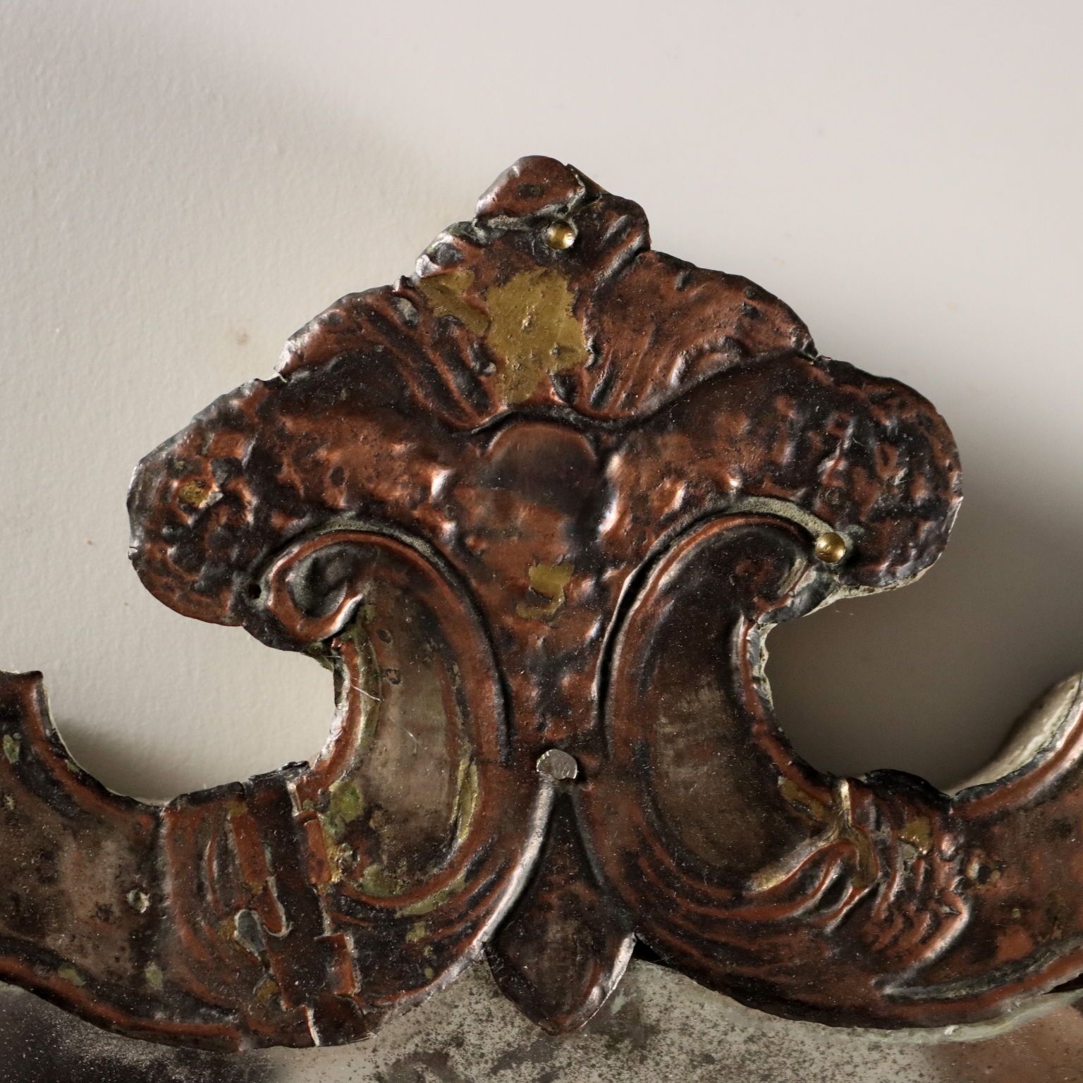 Antique Altar Card Sheeth Metal Italy XVIII XIX Century photo for sale