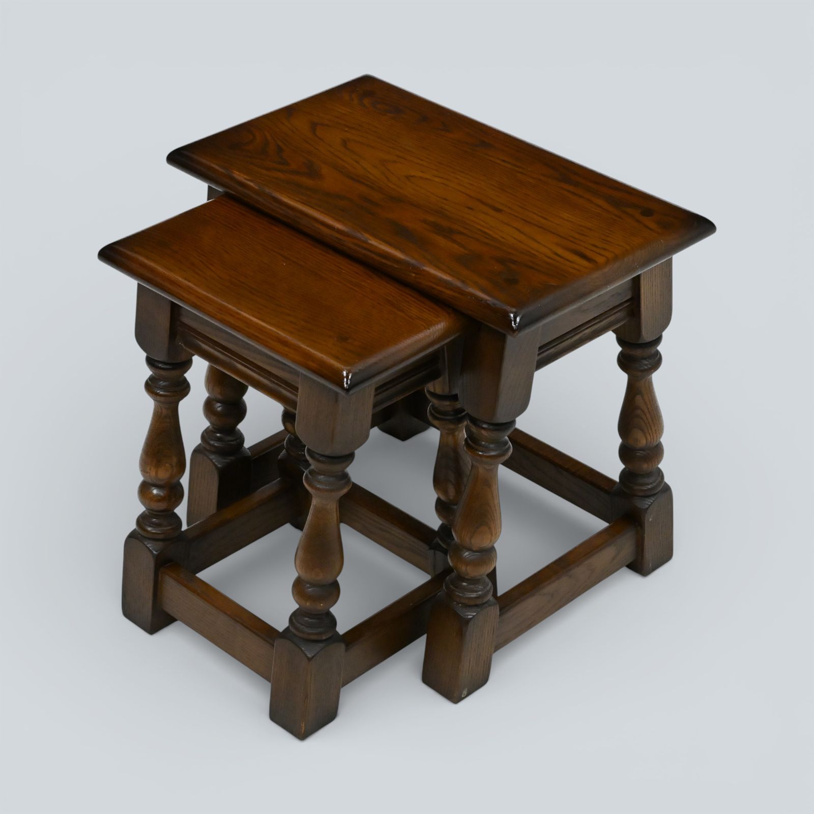 Old Charm Oak Nest Of 2 Tables Model 1494 Light Oak Finish Free Uk Delivery