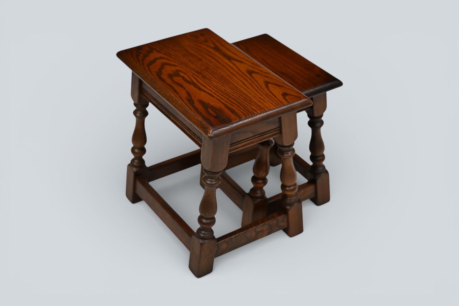 Old Charm Oak Nest Of 2 Tables Model 1494 Tudor Brown Finish Free Uk Delivery photo buy