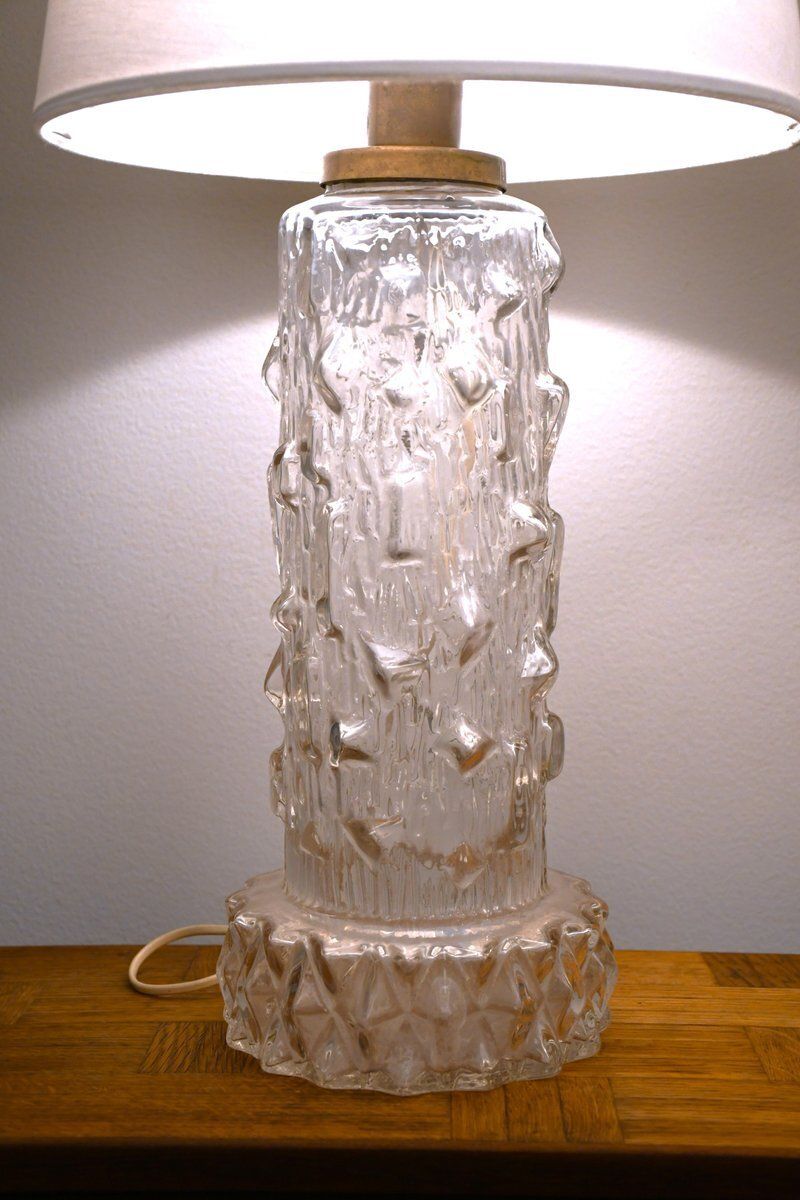 Large Glass Table Lamps By Henrik Blomqvist For Tranås Stilarmatur, 1960s, Set Of 2 photo for sale