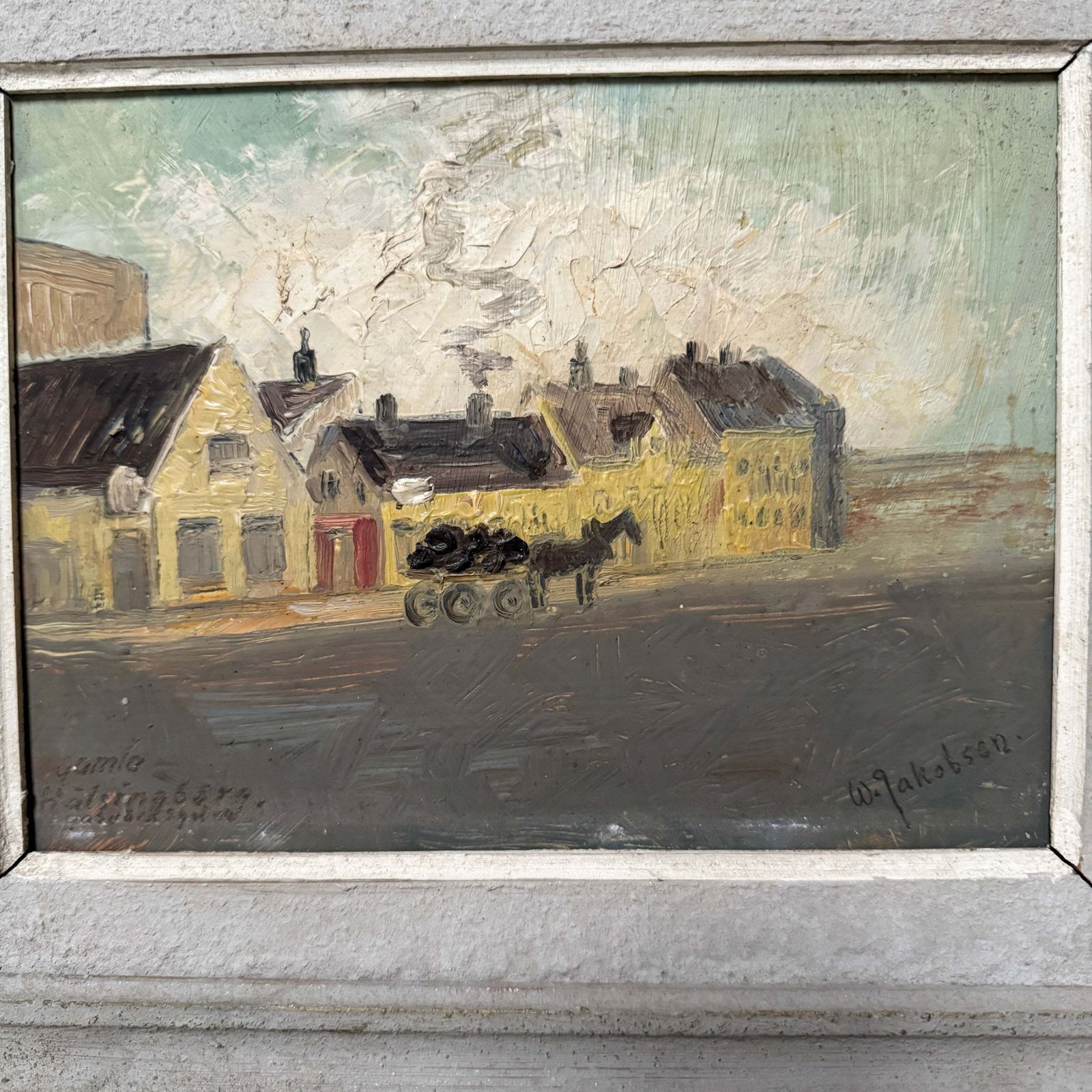 Old Helsingborg. Vintage Oil Painting By Oluf Wolmer Jacobsen photo furniture