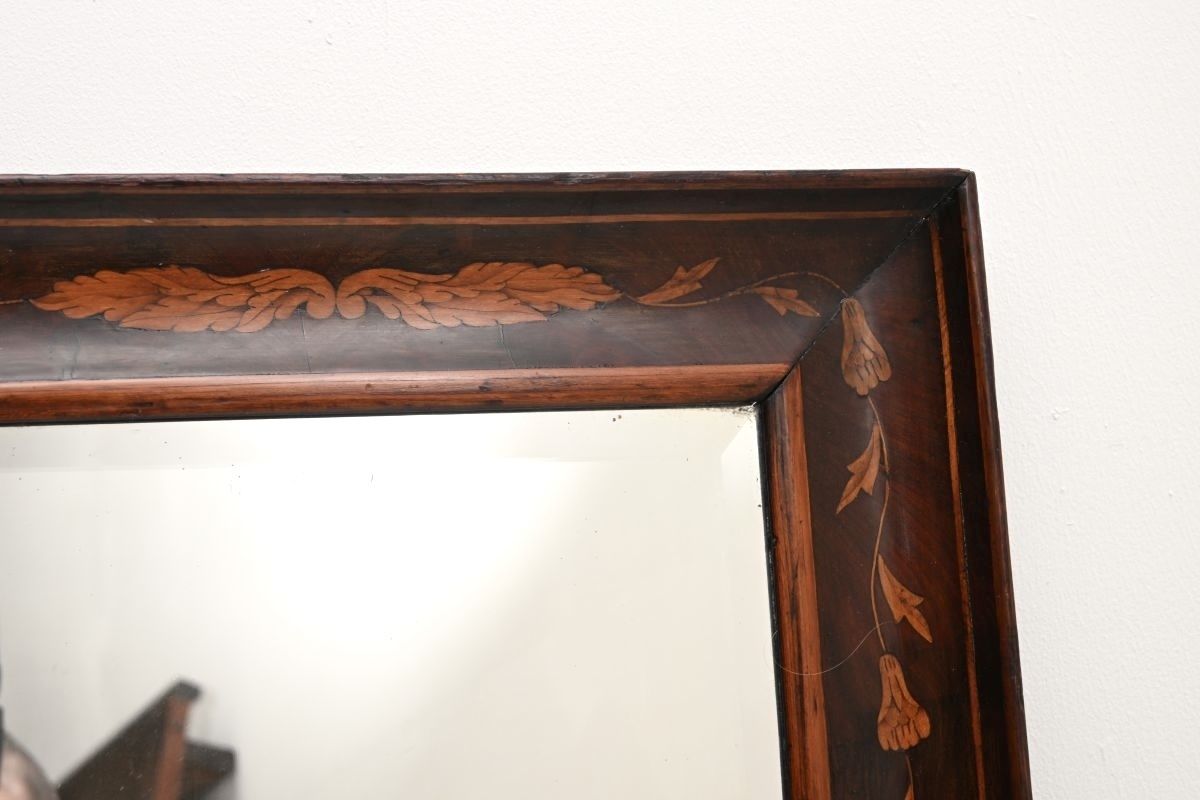 photo furniture Antique Dutch Marquetry Period Inlaid Mahogany Mirror