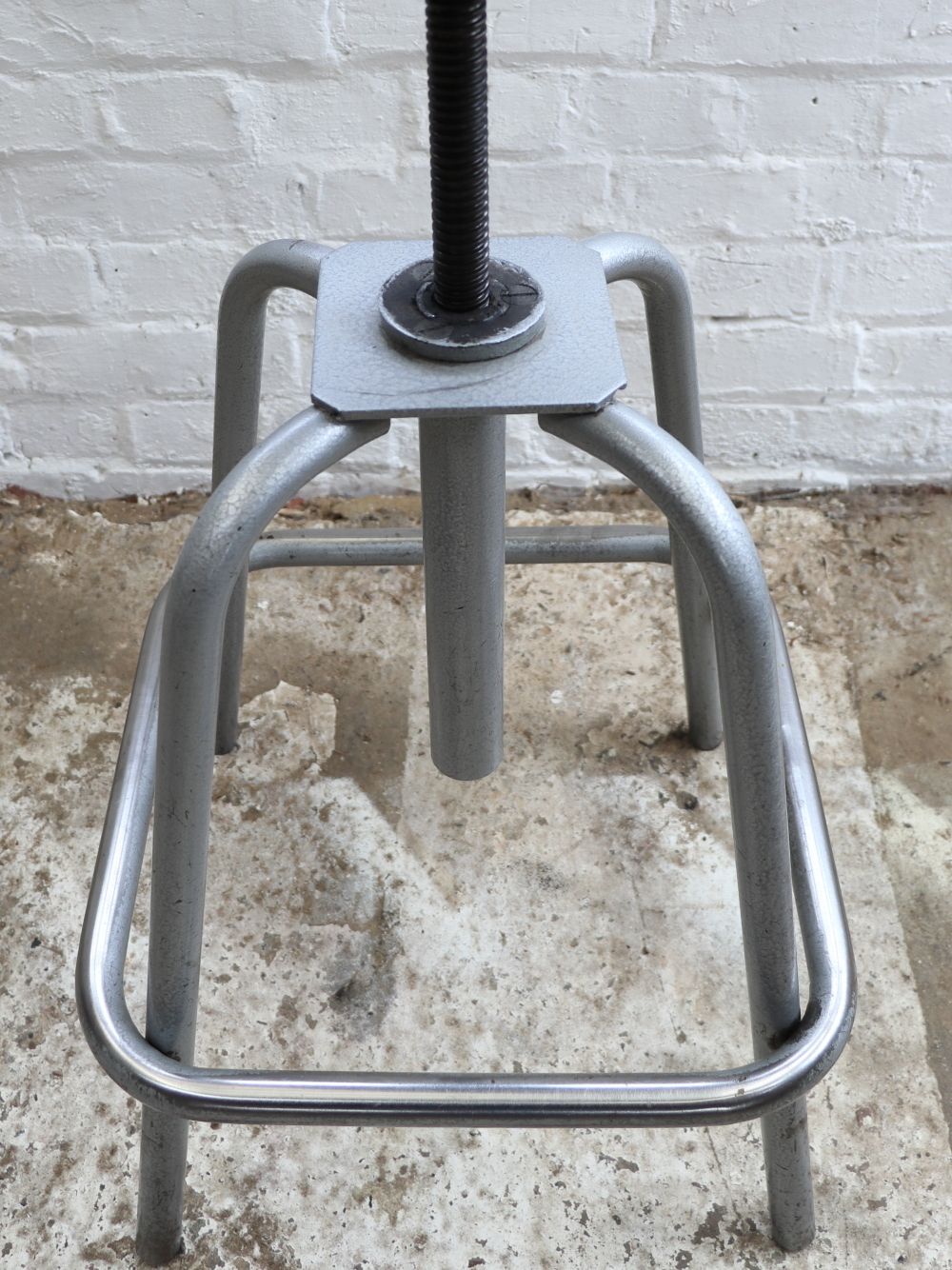 Lovely French L.Sautereau Industrial Swivel Stool photo for sale