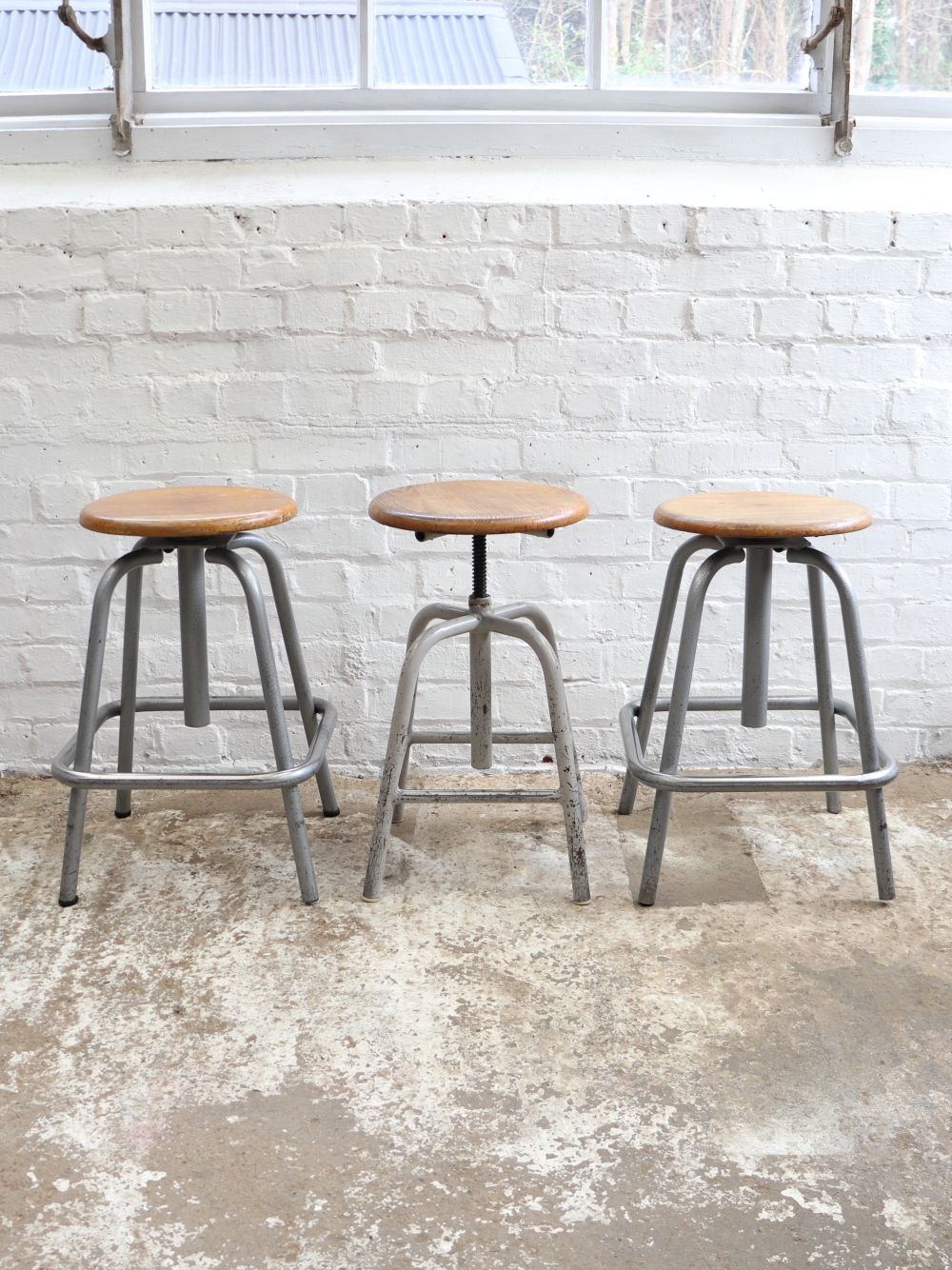 photo buy Lovely French L.Sautereau Industrial Swivel Stool