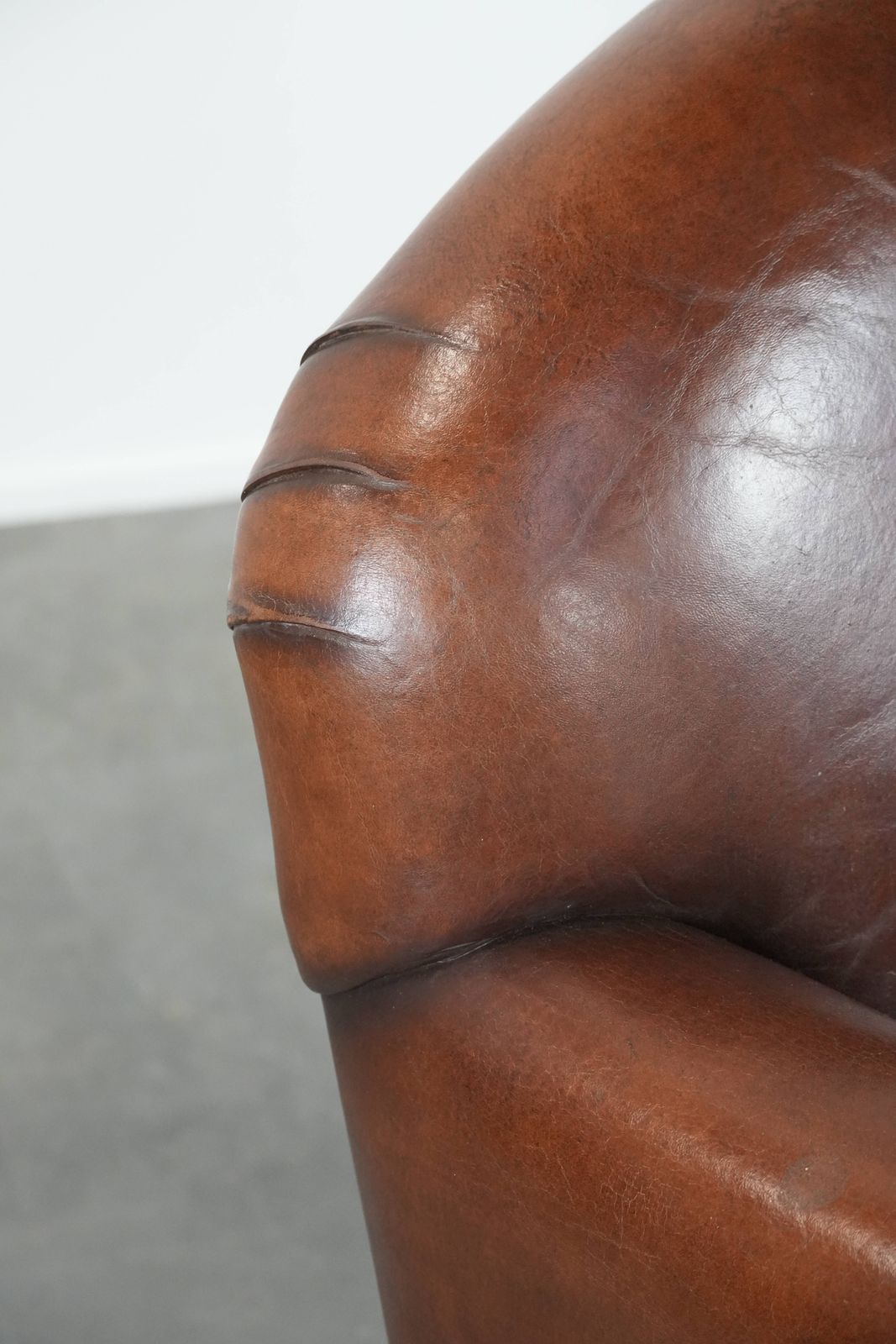 Furniture Armchair Made Of Beautifully Shaped Sheep Leather In Art Deco Design With Timeless And Warm Colors photo