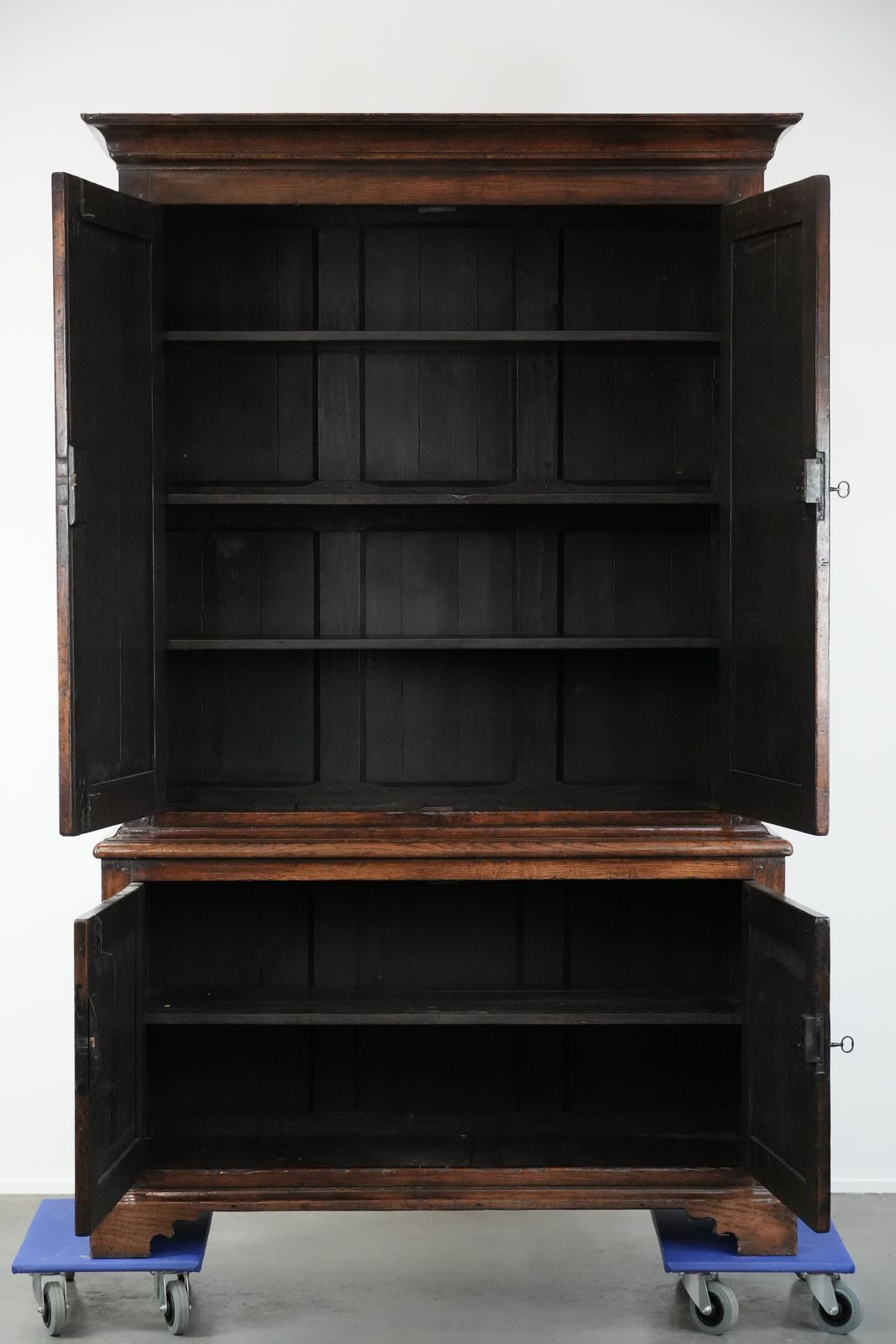 Large, Imposing, Antique 18th Century English Cupboard / Sideboard Of Oak With Working Locks photo 3039.0