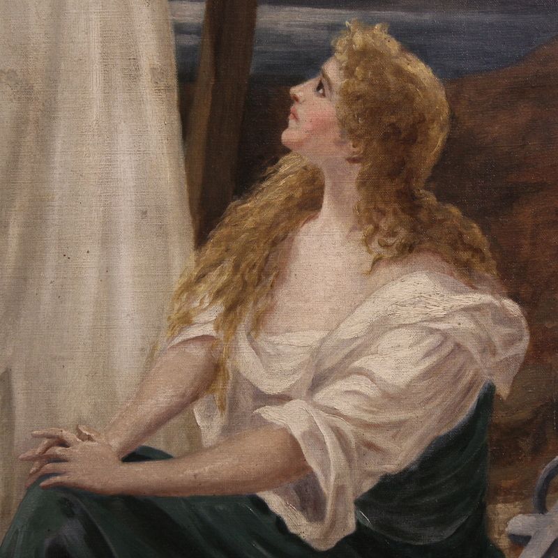 Great 19th Century Neoclassical Painting, Allegory Of Faith, Hope And Charity photo vinterior