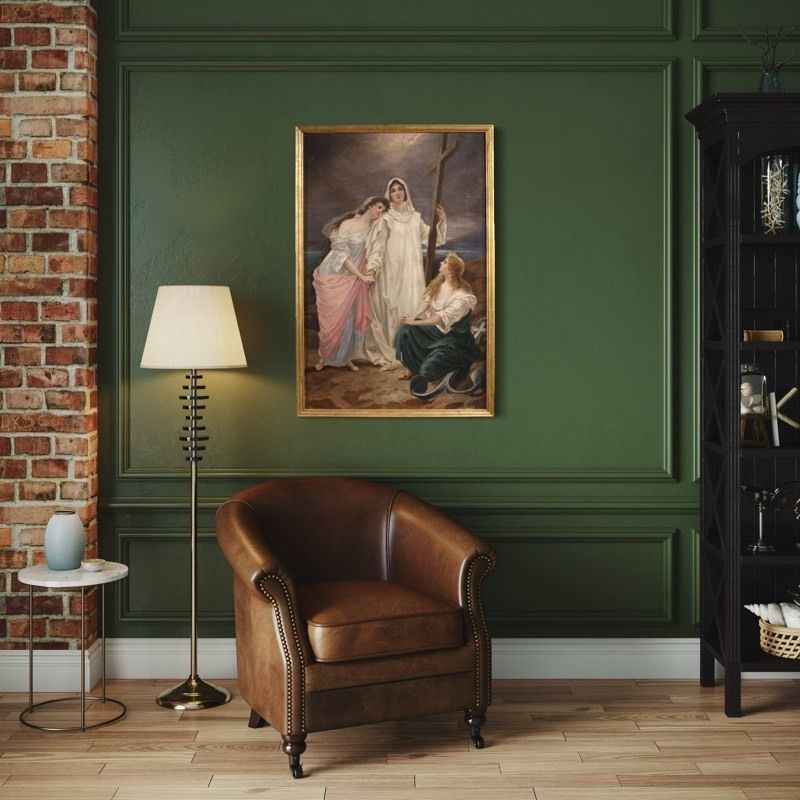 photo vinterior Great 19th Century Neoclassical Painting, Allegory Of Faith, Hope And Charity