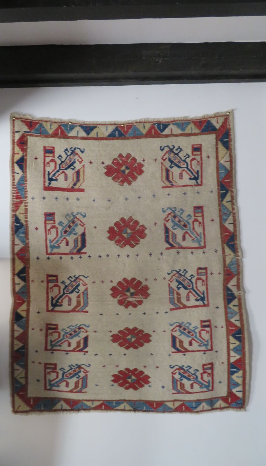 Scarce Antique White Ground Konya (Prayer) Rug. 120cm X 98cm. photo furniture