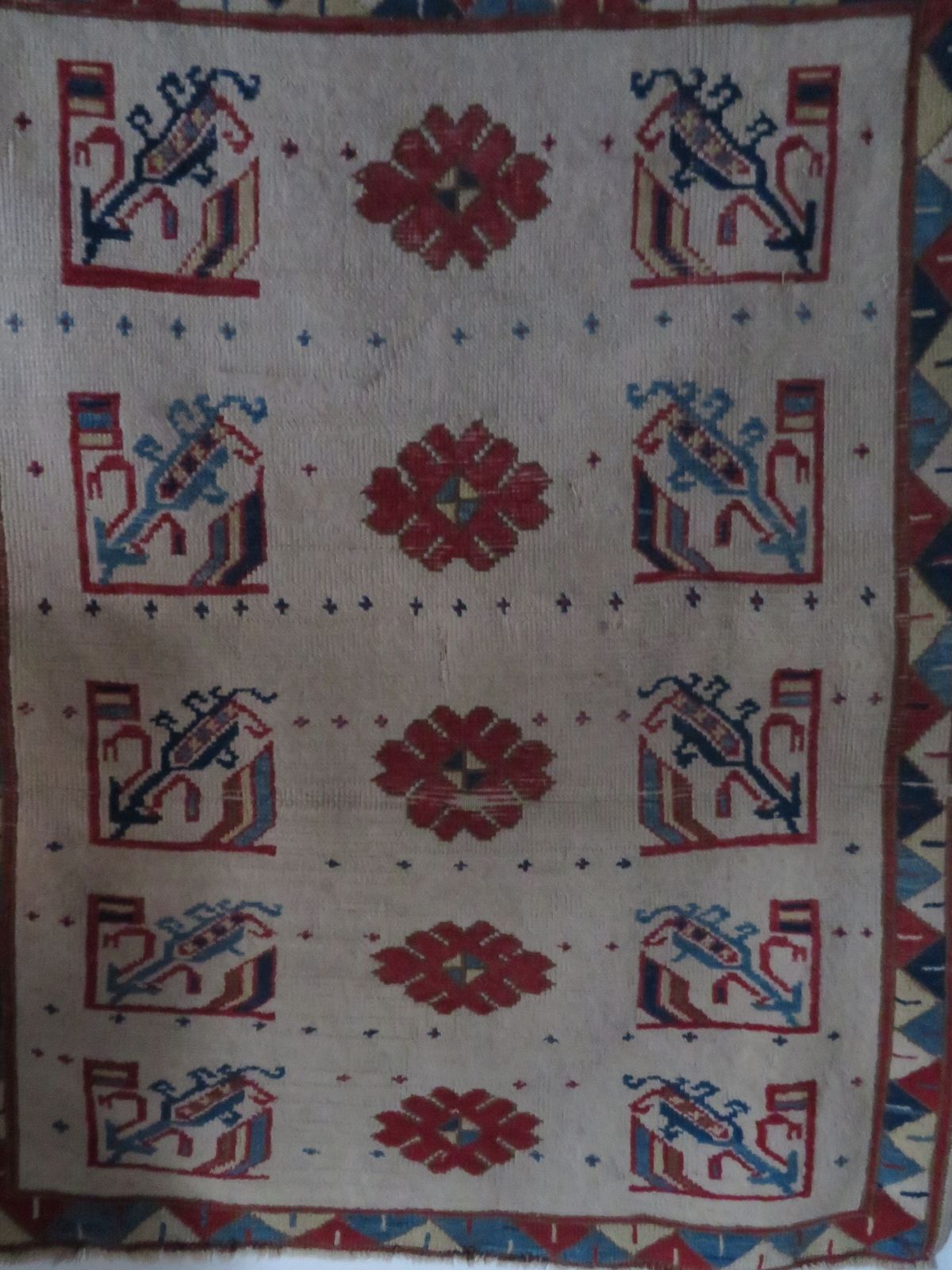 Scarce Antique White Ground Konya (Prayer) Rug. 120cm X 98cm. photo for sale
