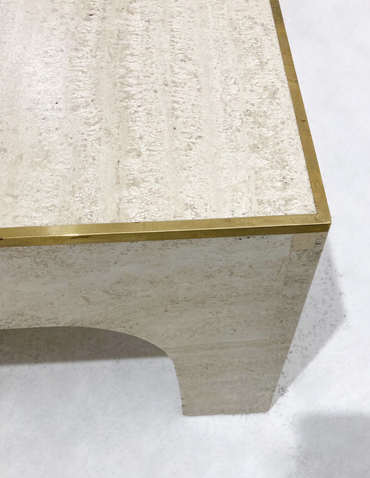 Mid Century Modern Travertine Coffee Table By Willy Rizzo, Italy, 1960s photo buy