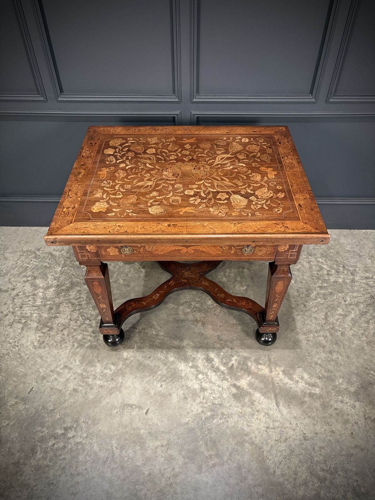 Rare 18th Century Dutch Marquetry Inlaid Architects Table photo 2145.0