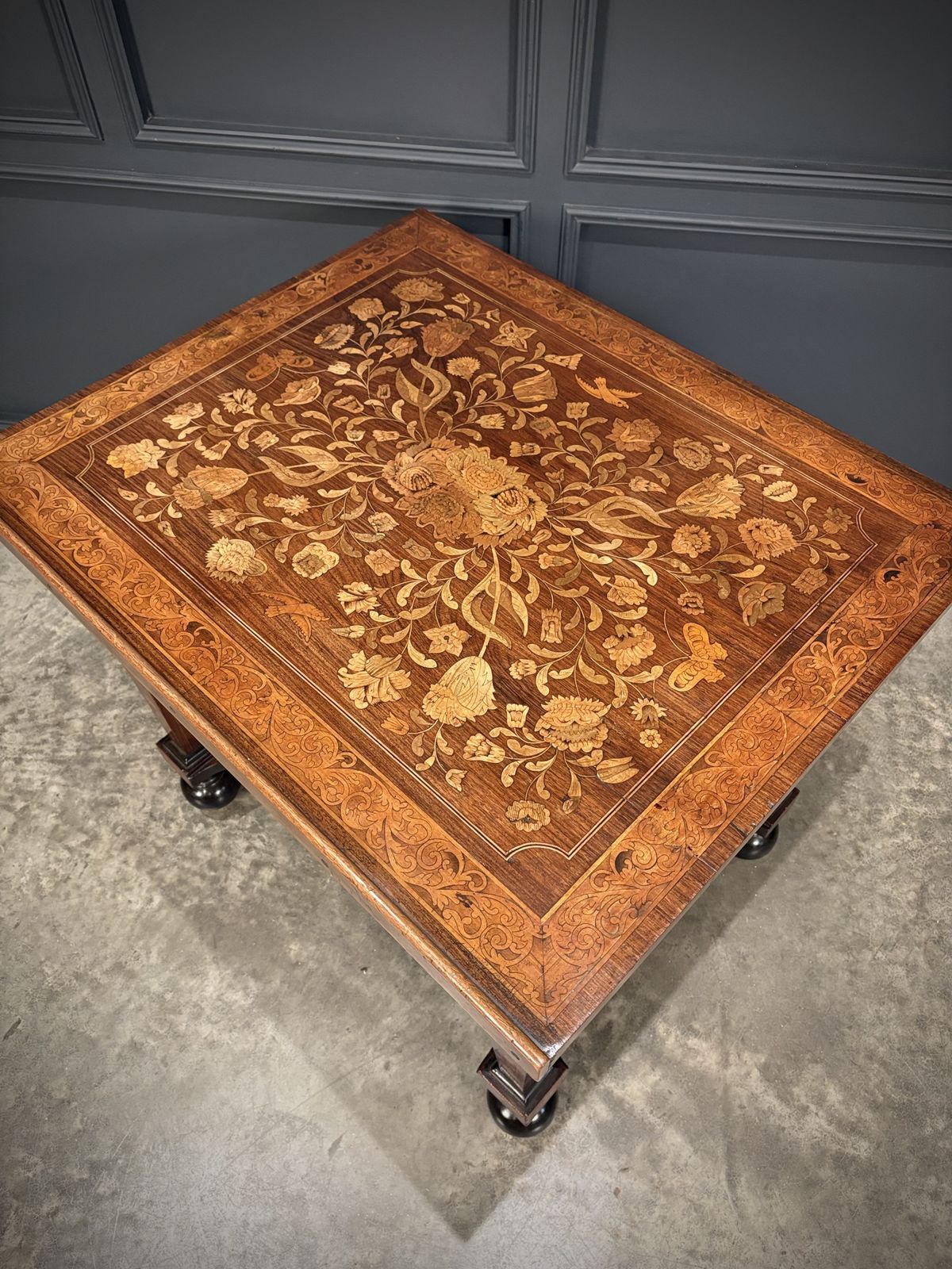 photo for sale Rare 18th Century Dutch Marquetry Inlaid Architects Table