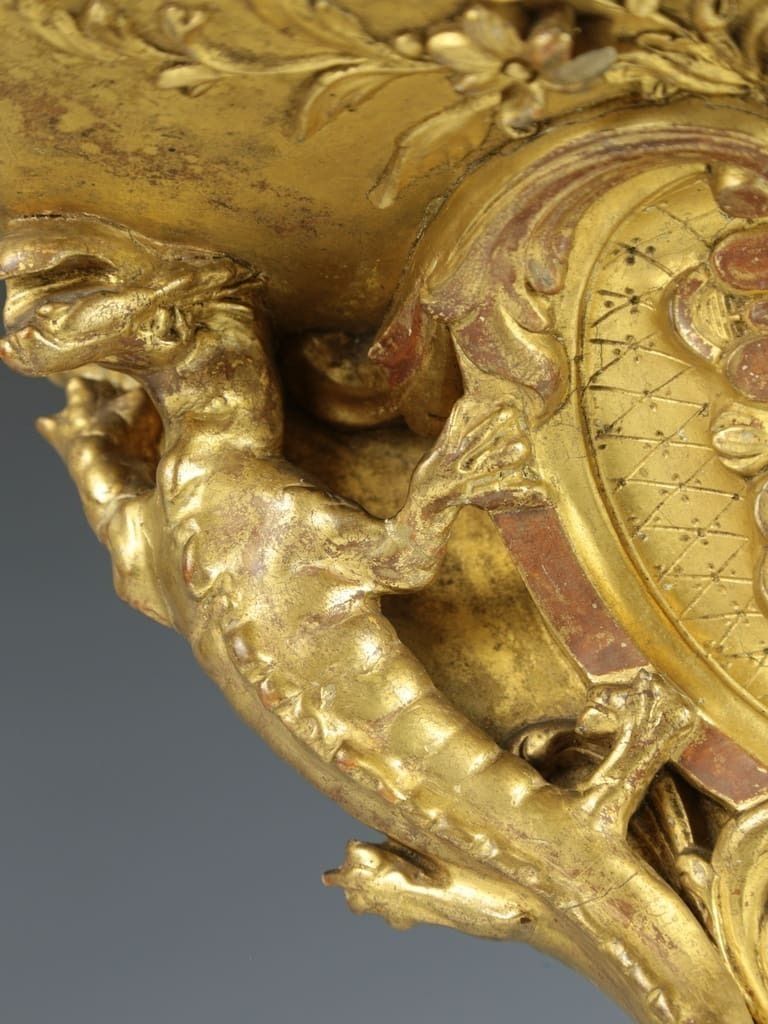 1250.0 Exquisite Renaissance Revival Giltwood Griffin Bracket Shelf photo