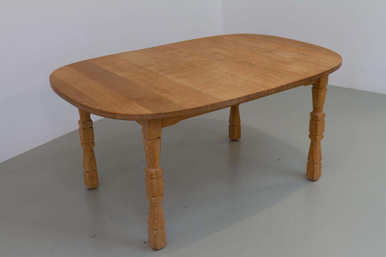 Danish Brutalist Oak Extendable Dining Table By Henning Kjærnulf, 1970s. photo furniture