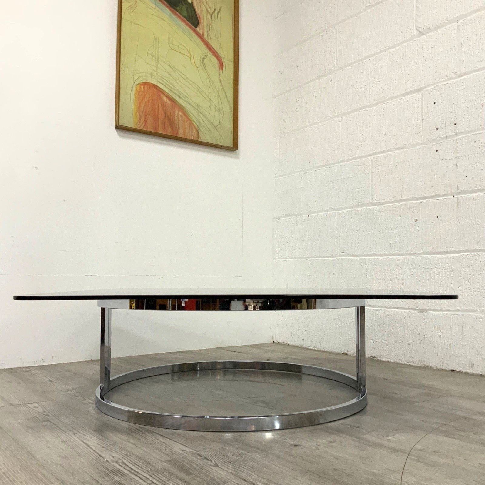 photo furniture An Original Italian Chrome And Smoked Glass Coffee Table 1970s